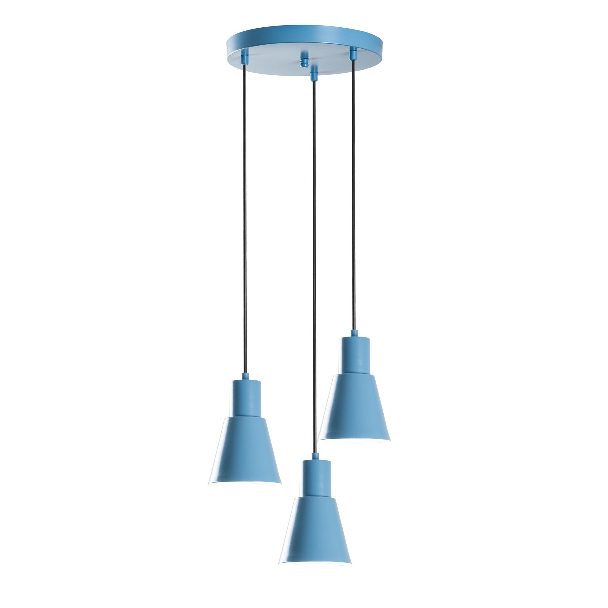 Candeeiro de Teto – 40 cm de diâmetro – Azul Claro – Metal