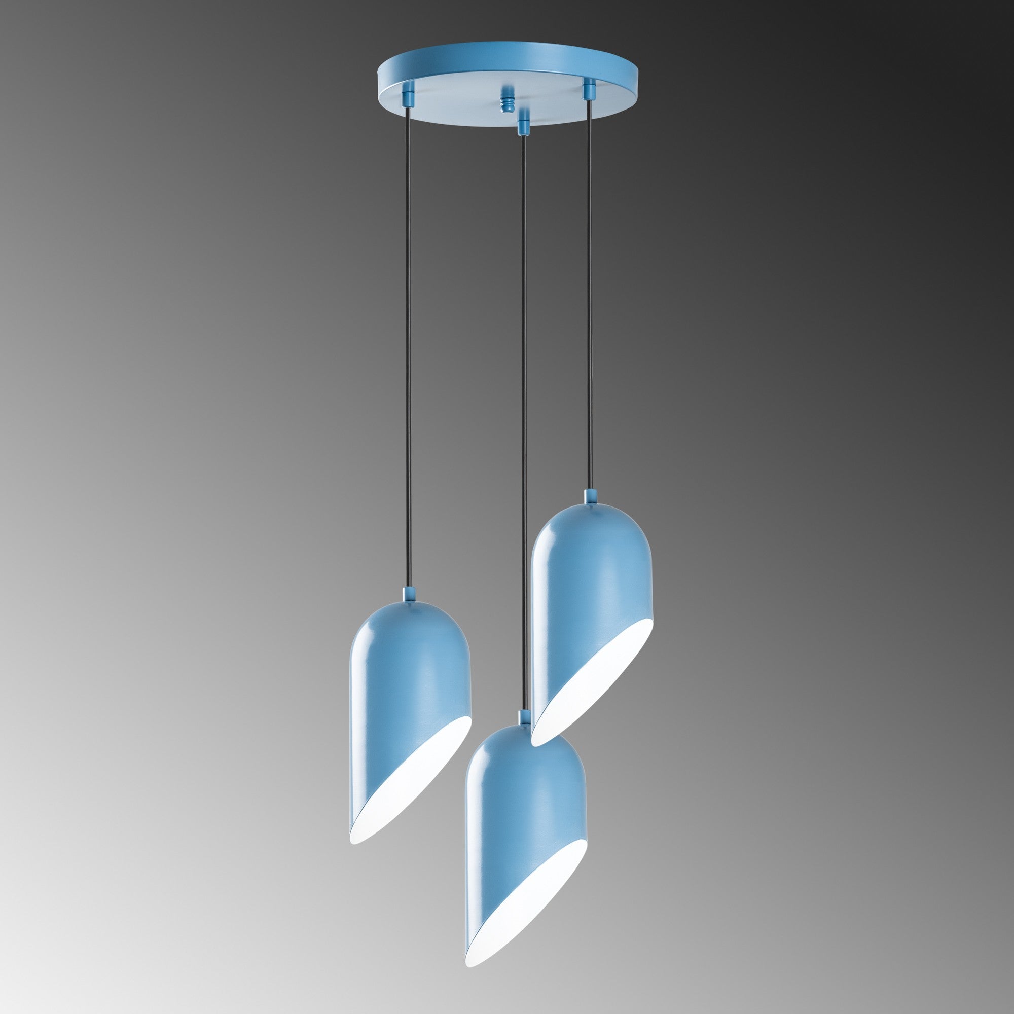 Candeeiro de Teto – 40 cm de diâmetro – azul claro – metal