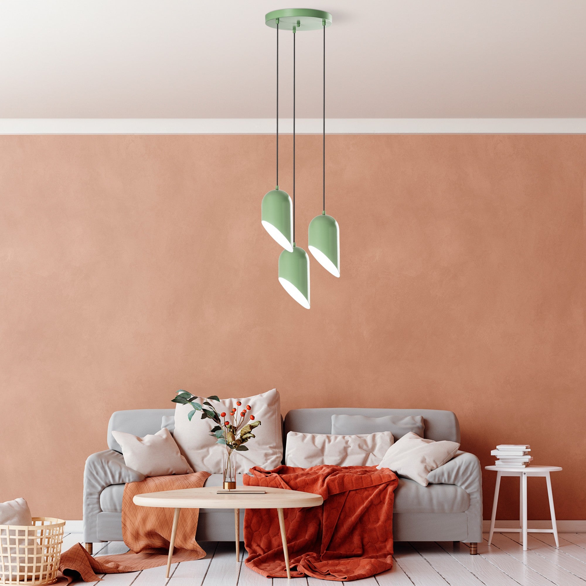 Candeeiro de Teto – 75 a 121 cm – Menta – Metal