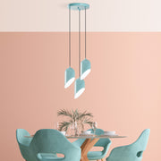 Candeeiro de Teto de metal – altura ajustável de 75 a 121 cm – turquesa