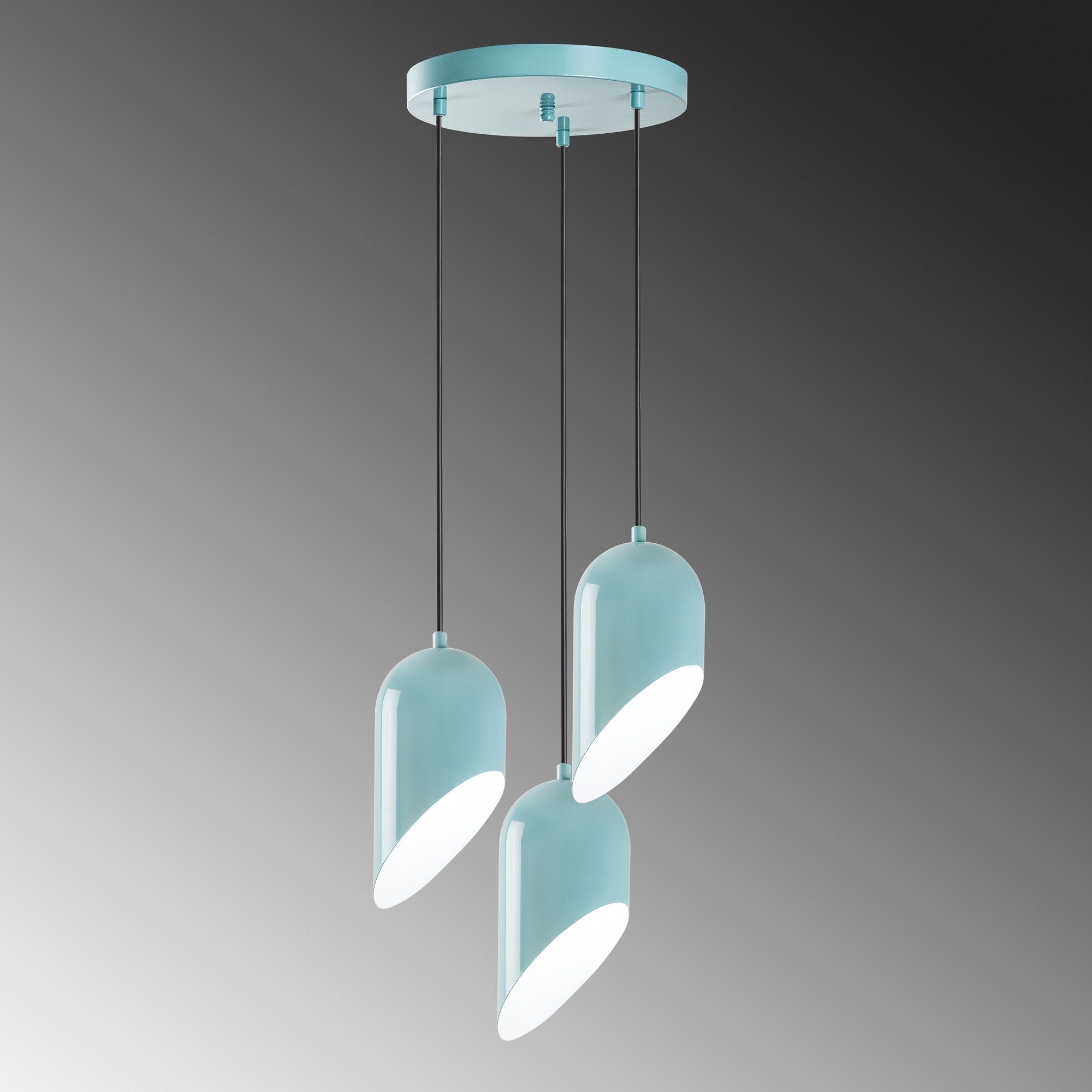 Candeeiro de Teto de metal – altura ajustável de 75 a 121 cm – turquesa