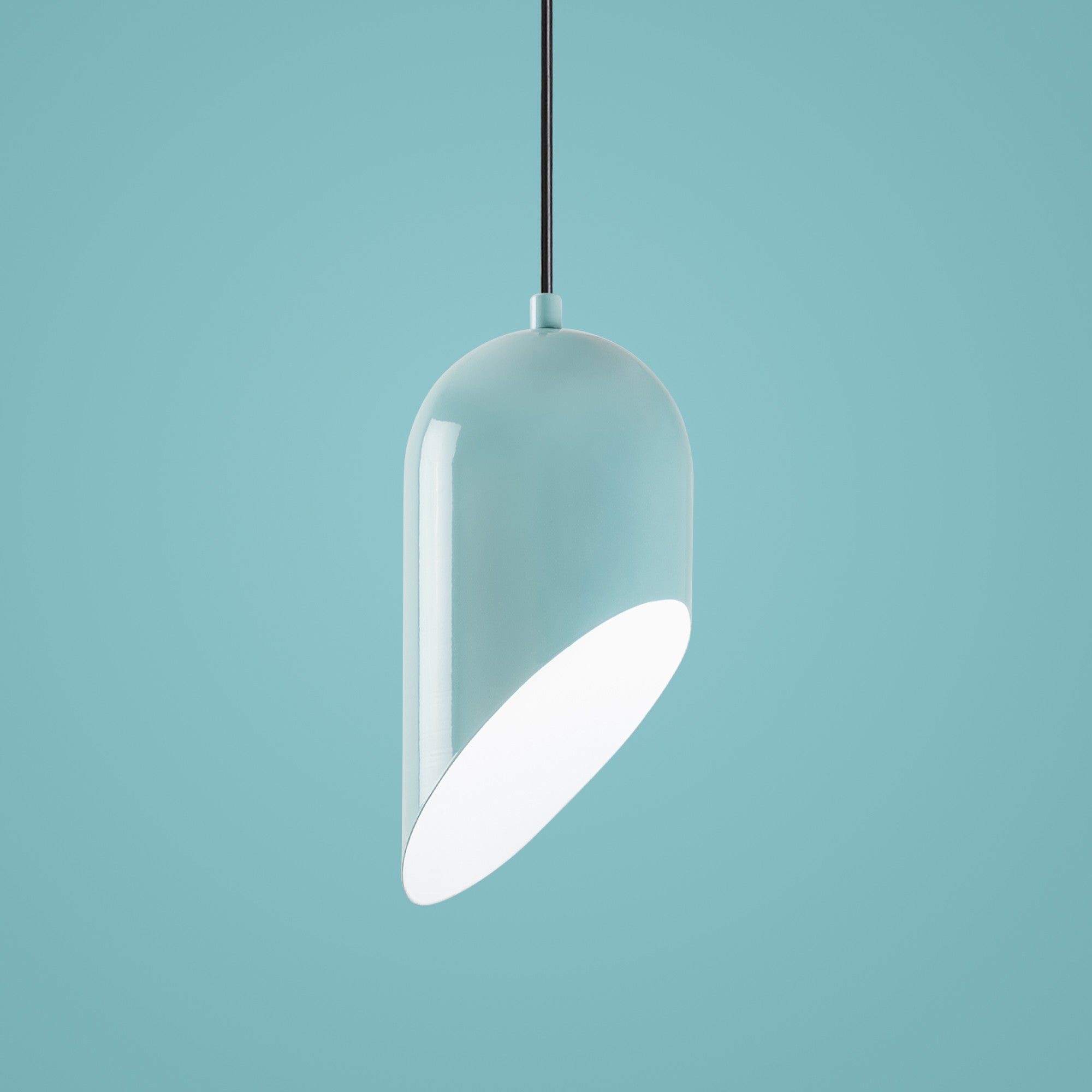 Candeeiro de Teto de metal – altura ajustável de 75 a 121 cm – turquesa