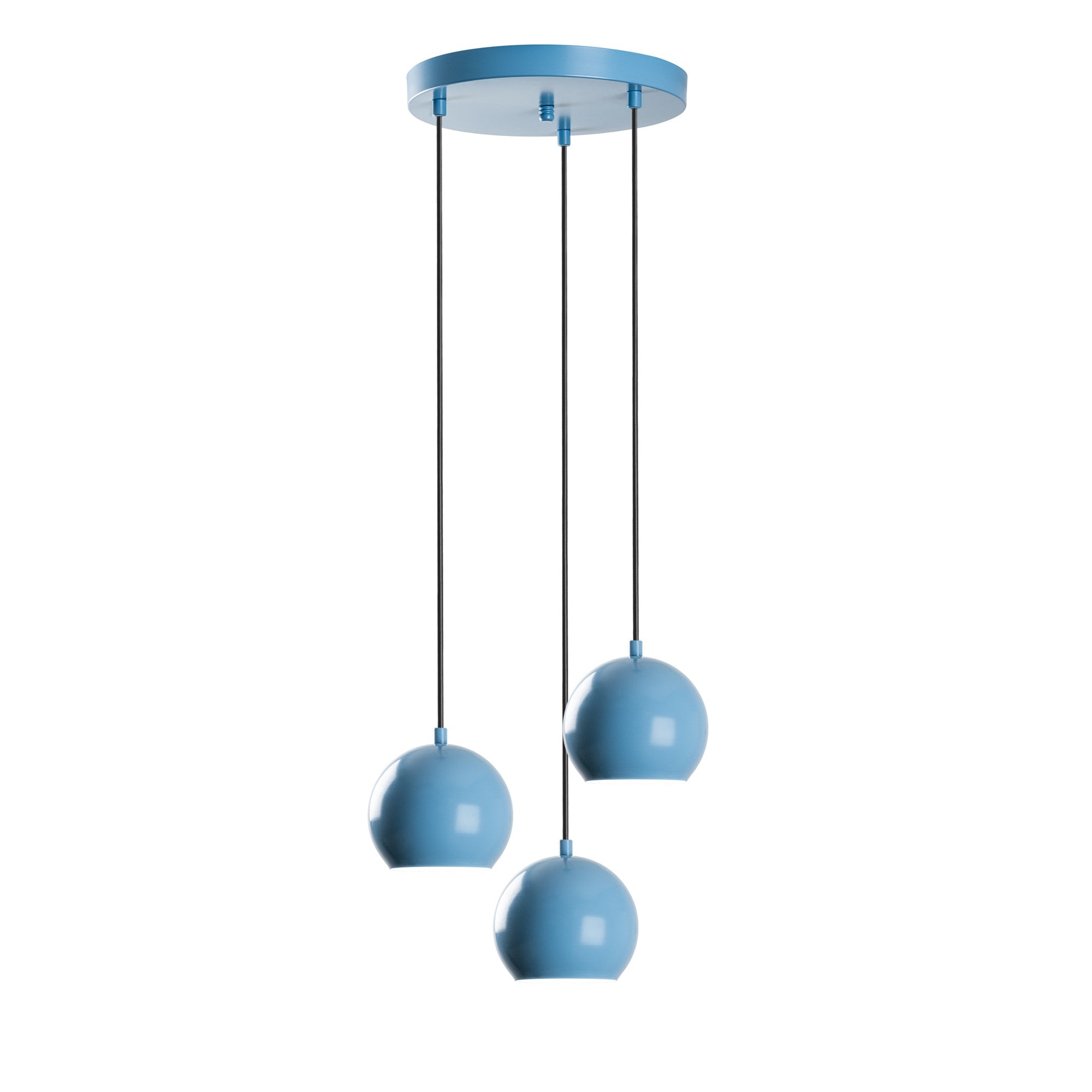 Candeeiro de Teto – 45 cm de diâmetro – Azul claro – Metal