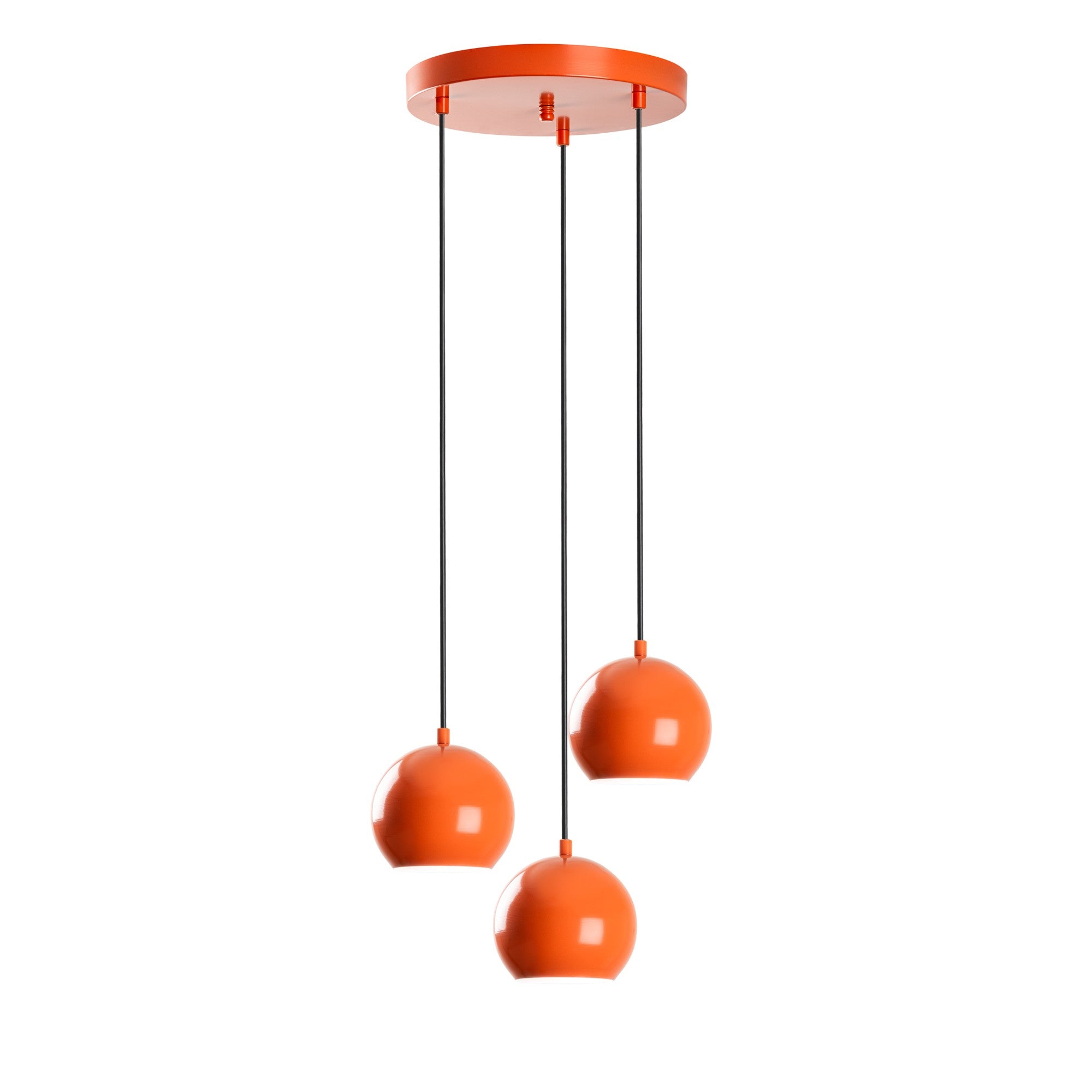 Candeeiro de Teto – 45 cm de diâmetro – laranja – metal