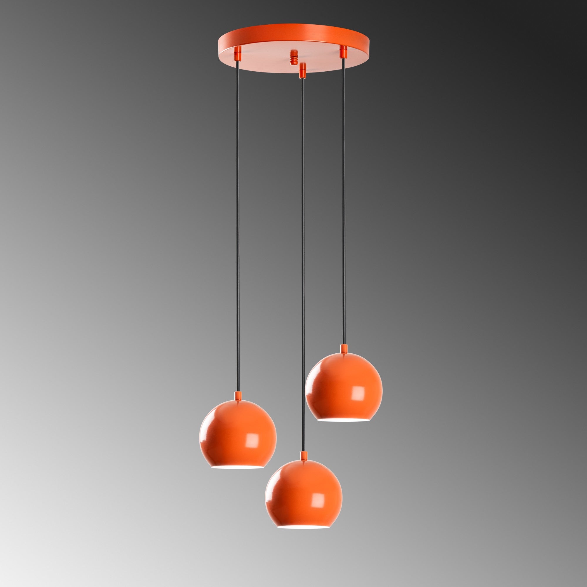 Candeeiro de Teto – 45 cm de diâmetro – laranja – metal