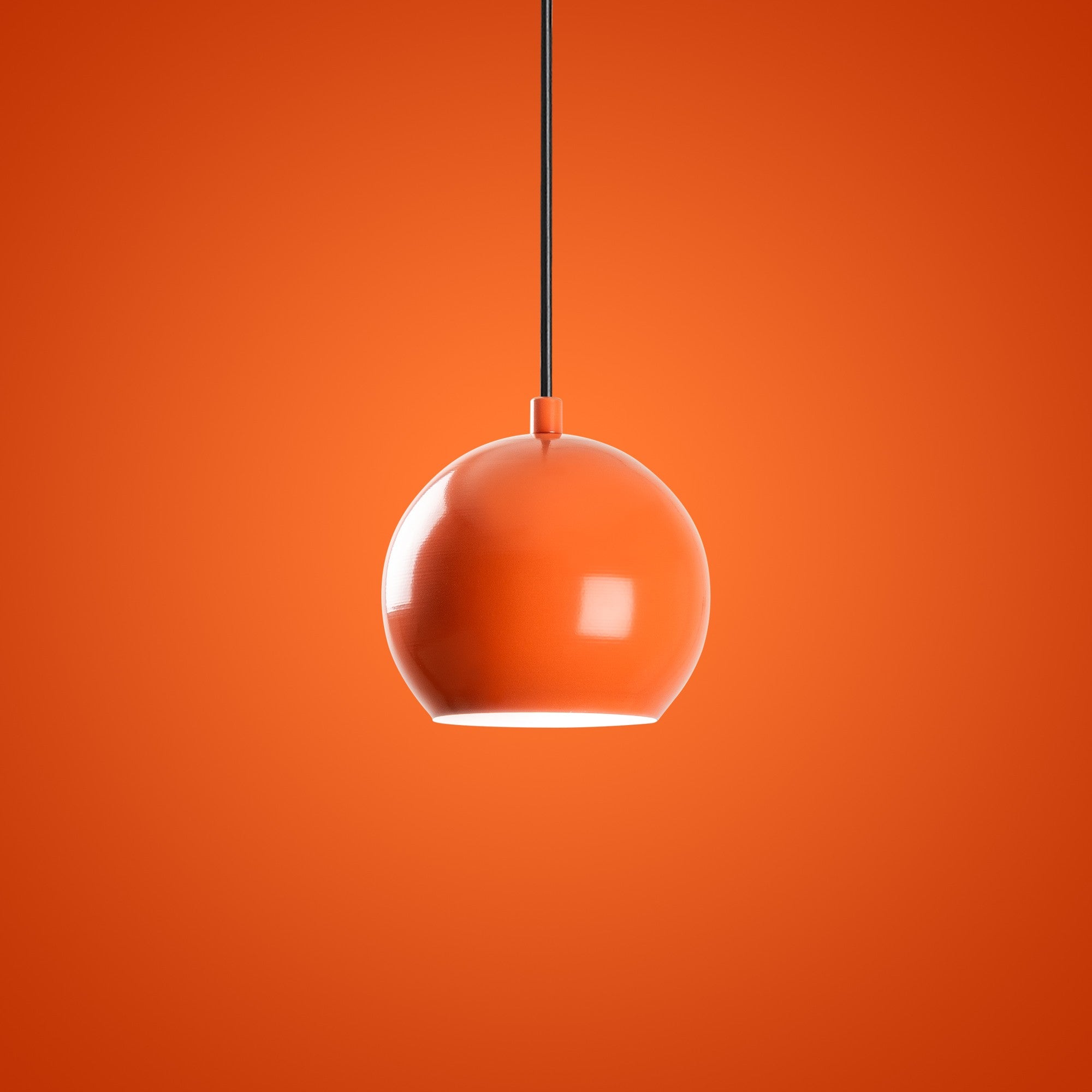 Candeeiro de Teto – 45 cm de diâmetro – laranja – metal