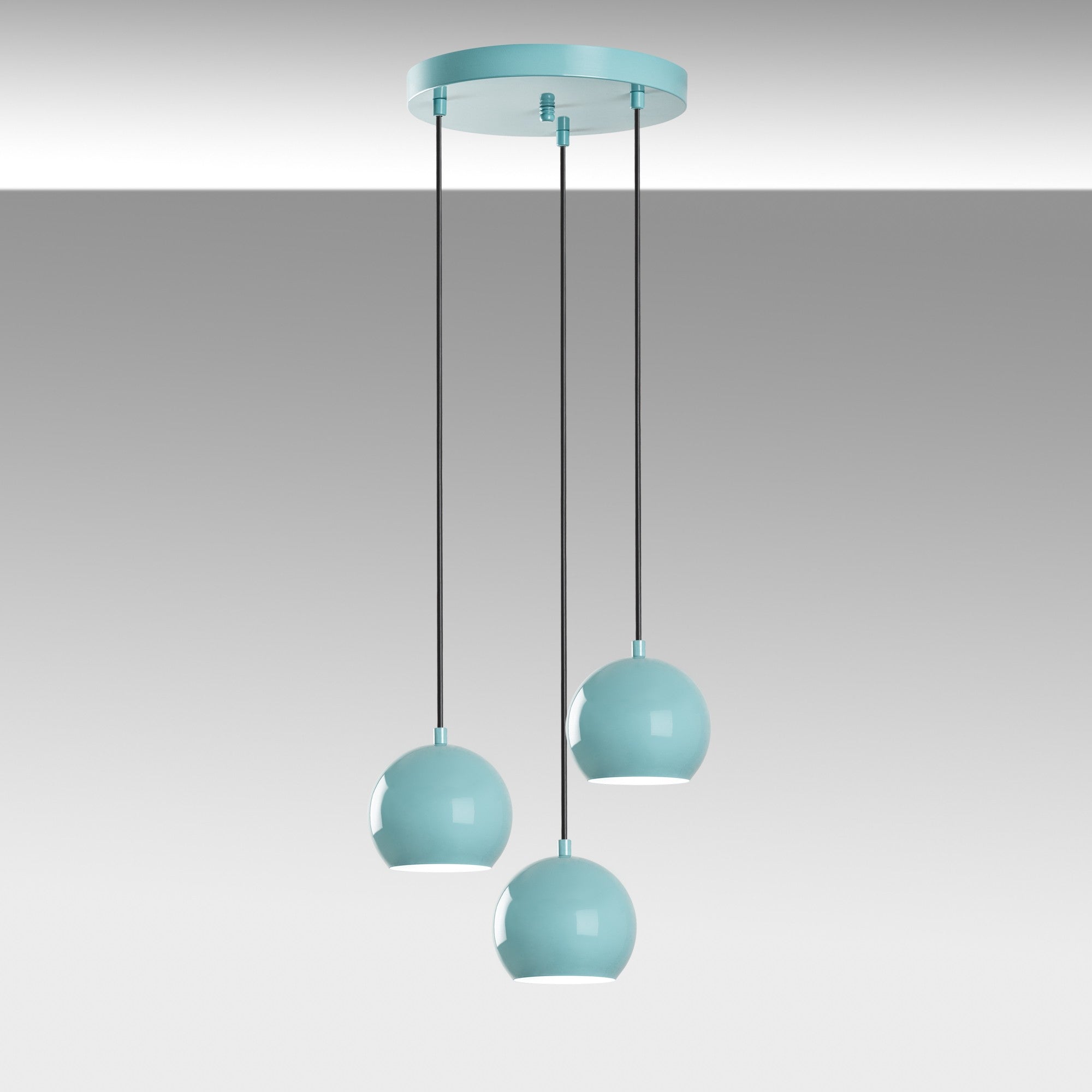 Candeeiro de Teto – 45 cm de diâmetro – Turquesa – Metal