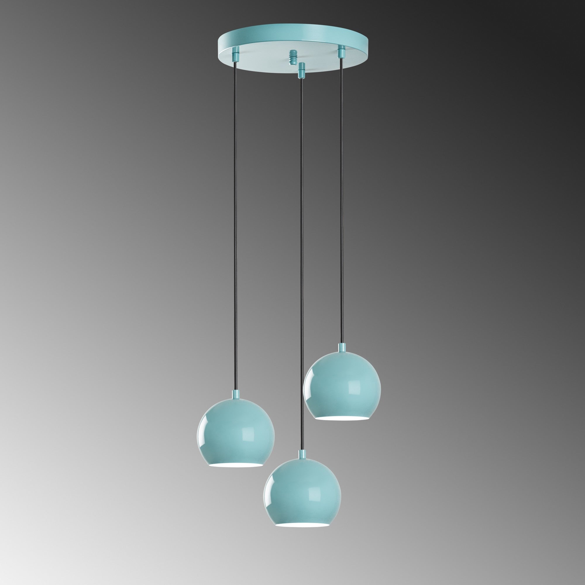 Candeeiro de Teto – 45 cm de diâmetro – Turquesa – Metal