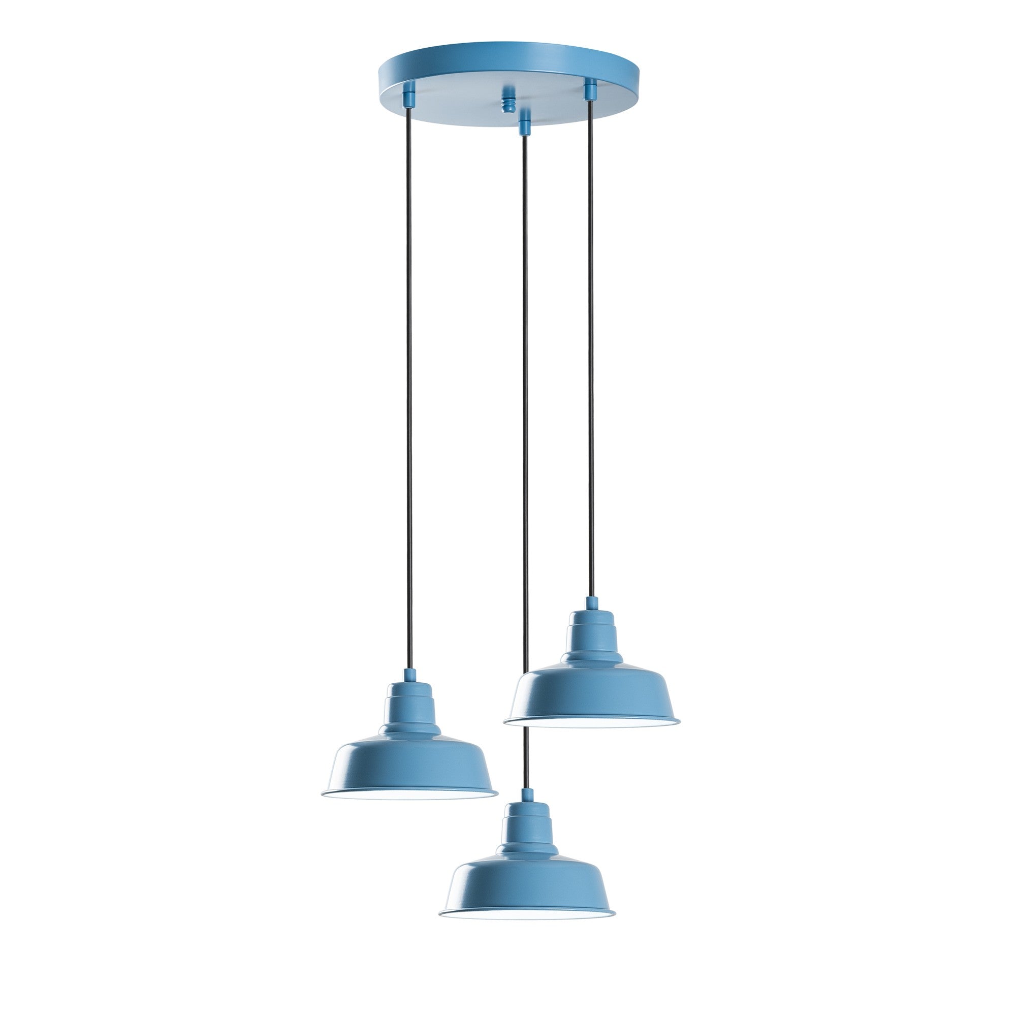 Candeeiro de Teto – 45 cm de diâmetro – azul claro – metal
