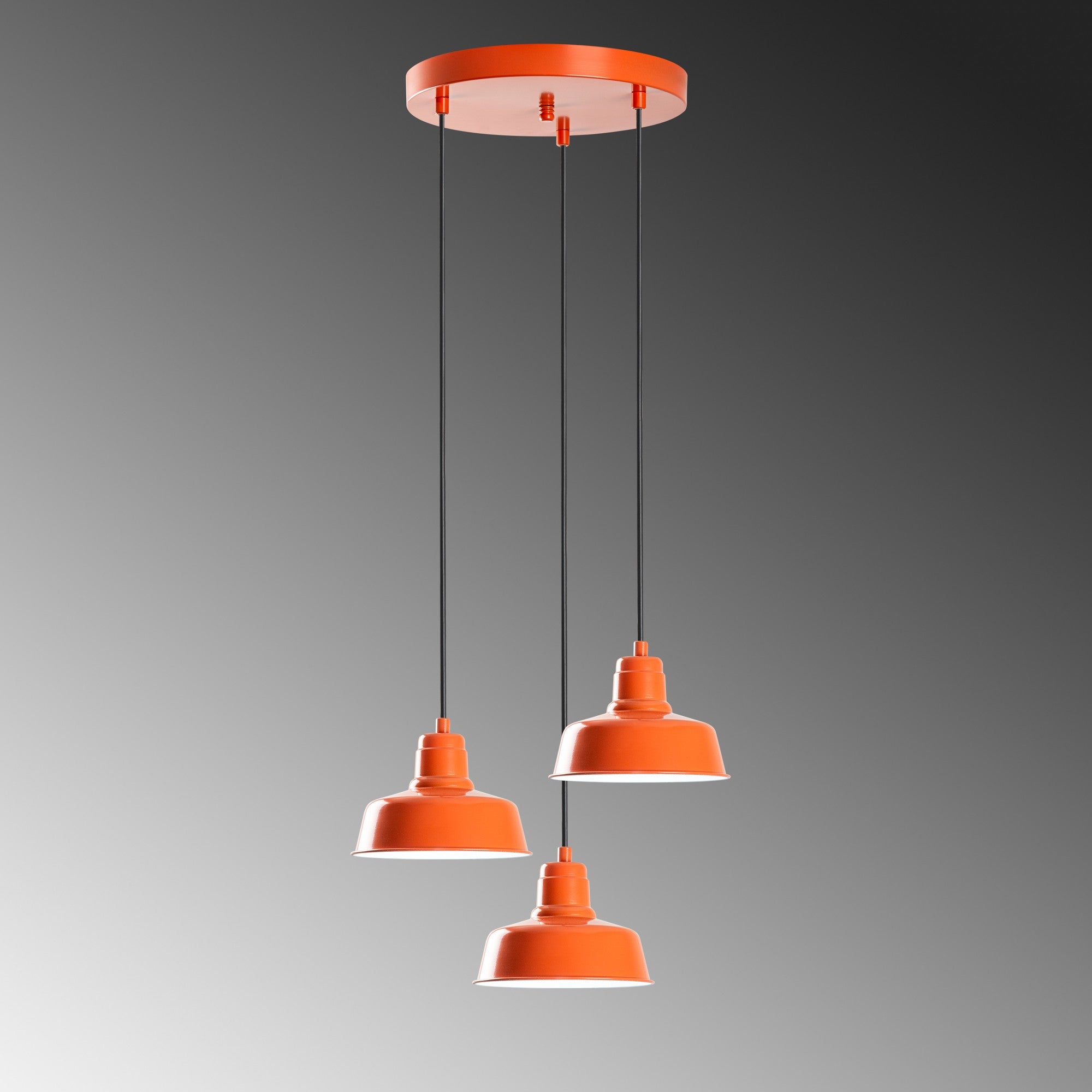 Candeeiro de Teto – 45 cm de diâmetro – Laranja – Metal