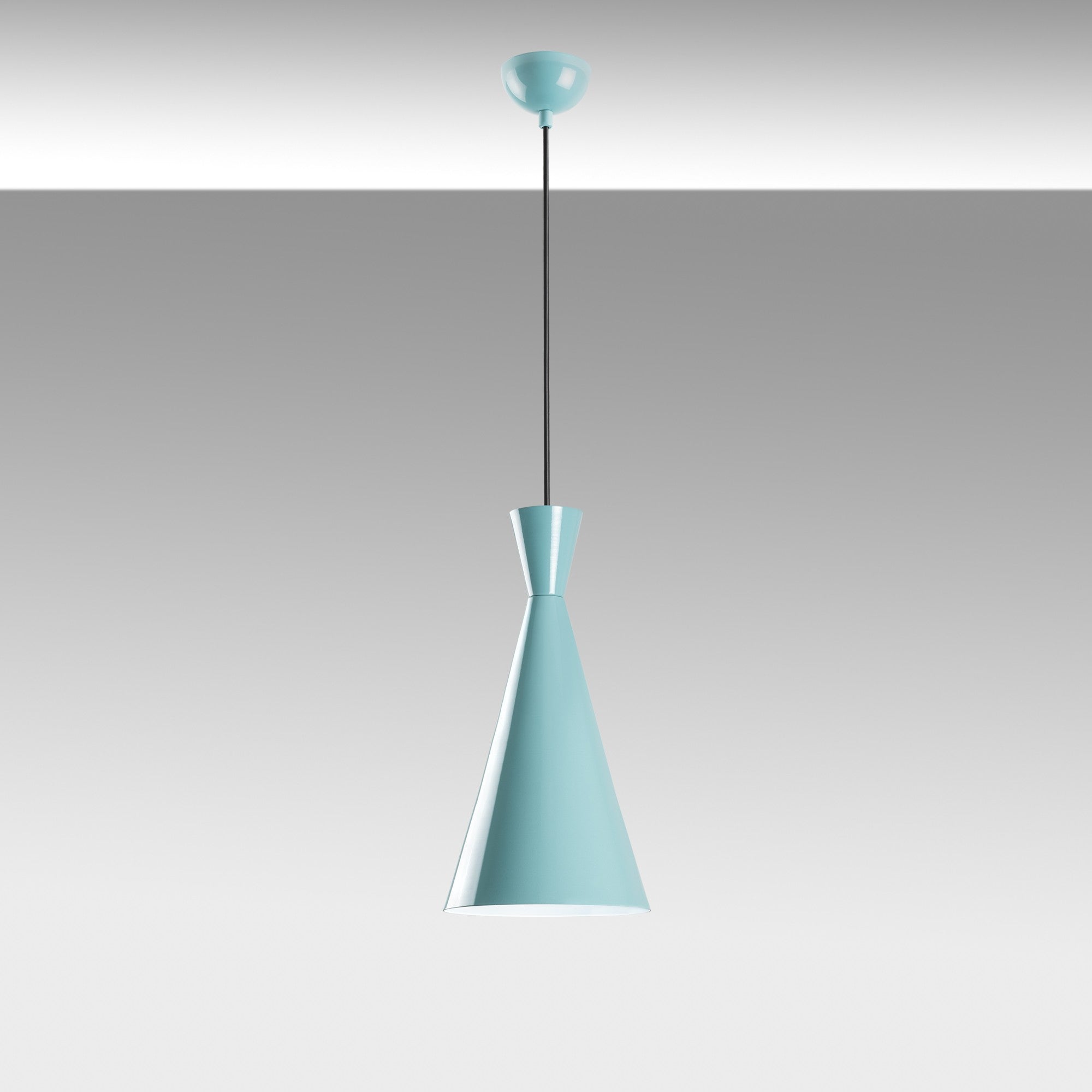 Candeeiro de Teto de metal – altura ajustável de 45 a 134 cm – turquesa