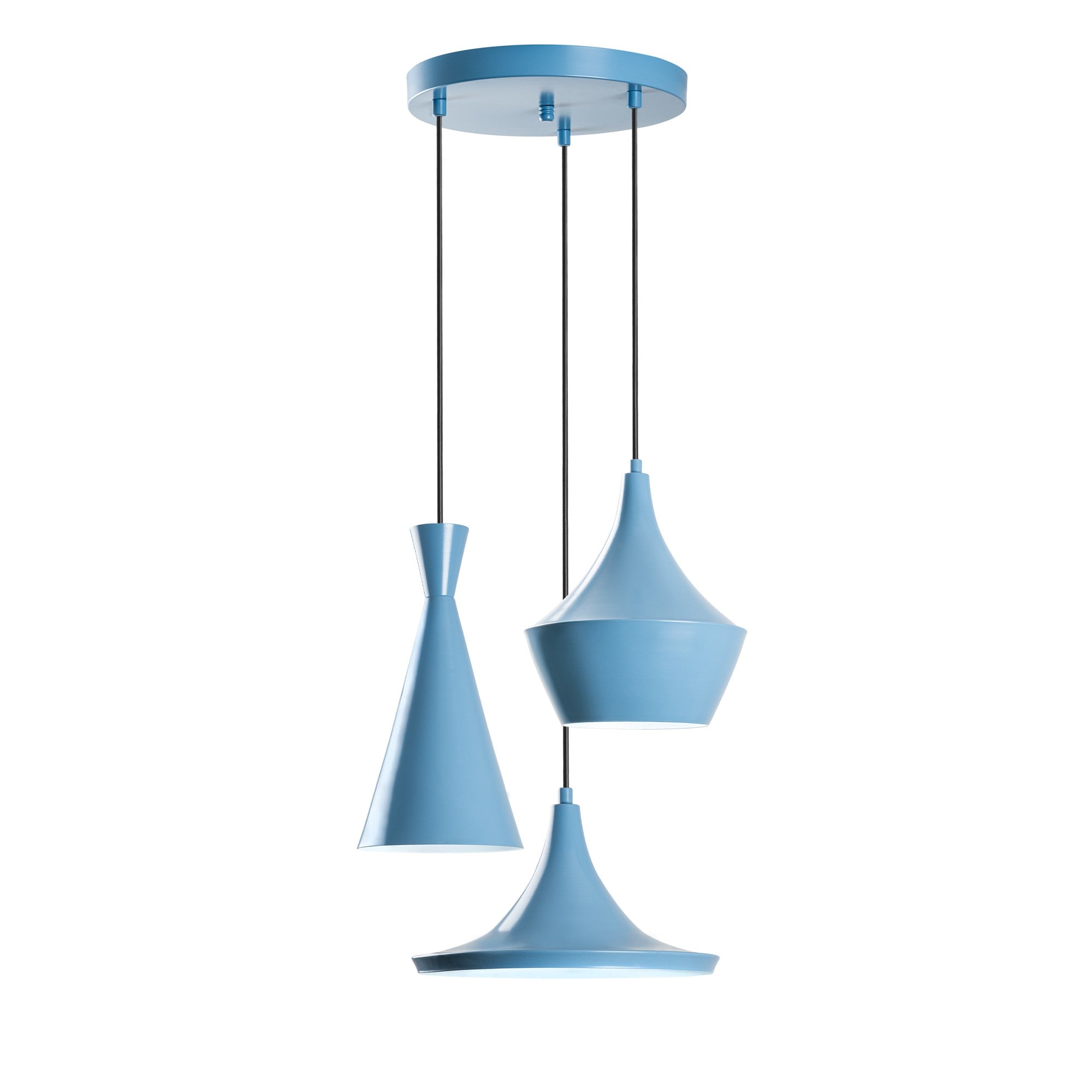 Candeeiro de Teto – 45 cm de diâmetro – Azul claro – Metal