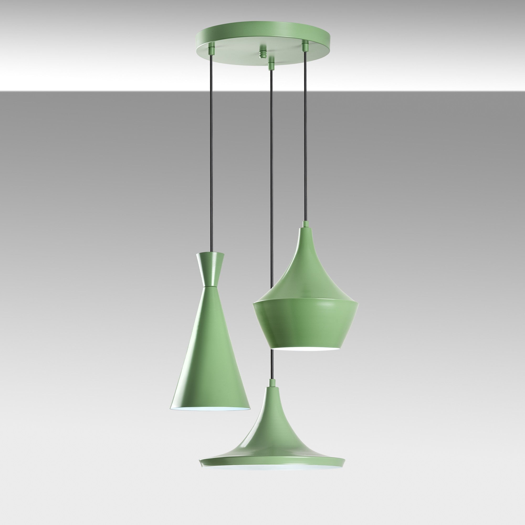 Candeeiro de Teto – Altura Ajustável 45-135 cm – Cor Menta – Metal