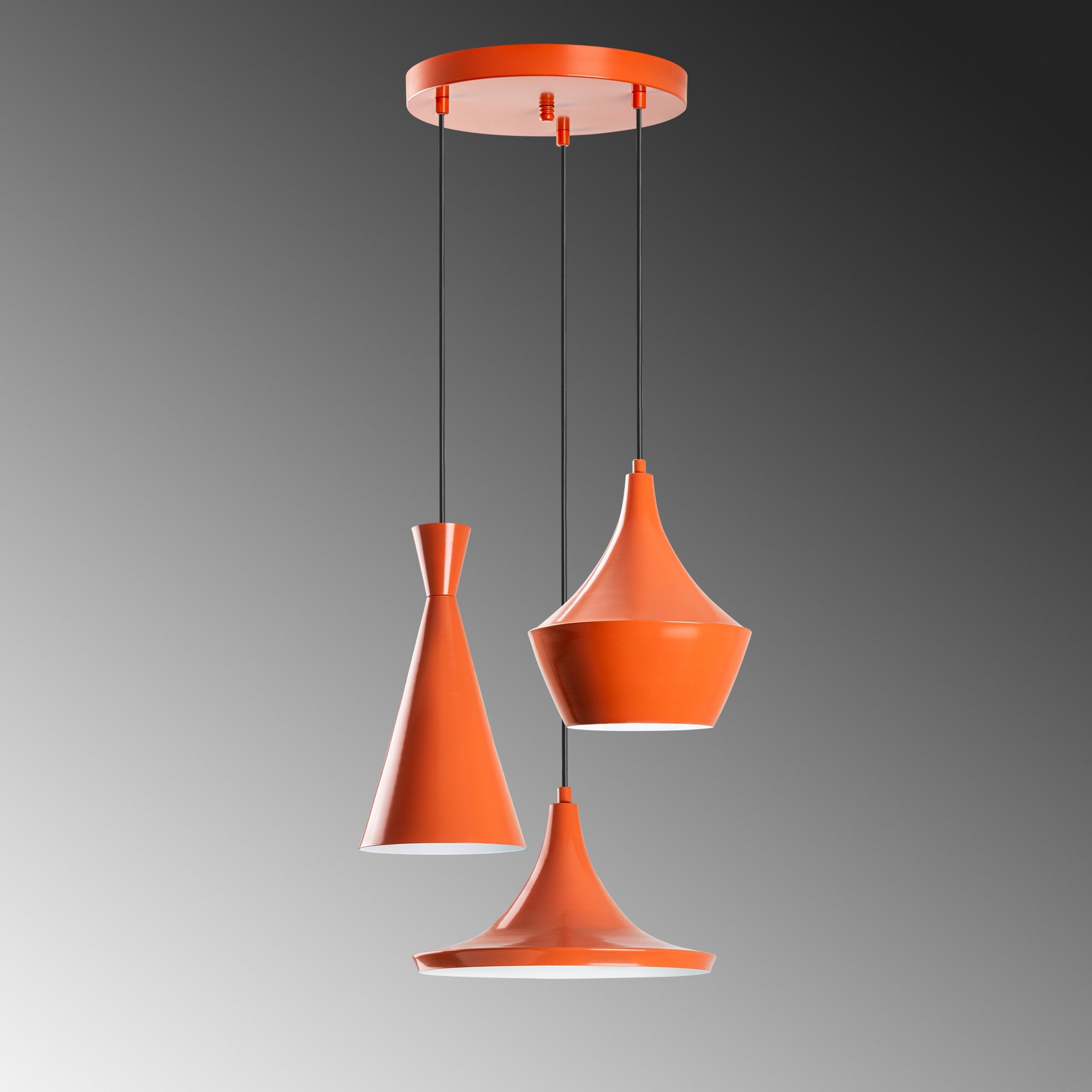 Candeeiro de Teto – 45 cm de diâmetro – laranja – metal