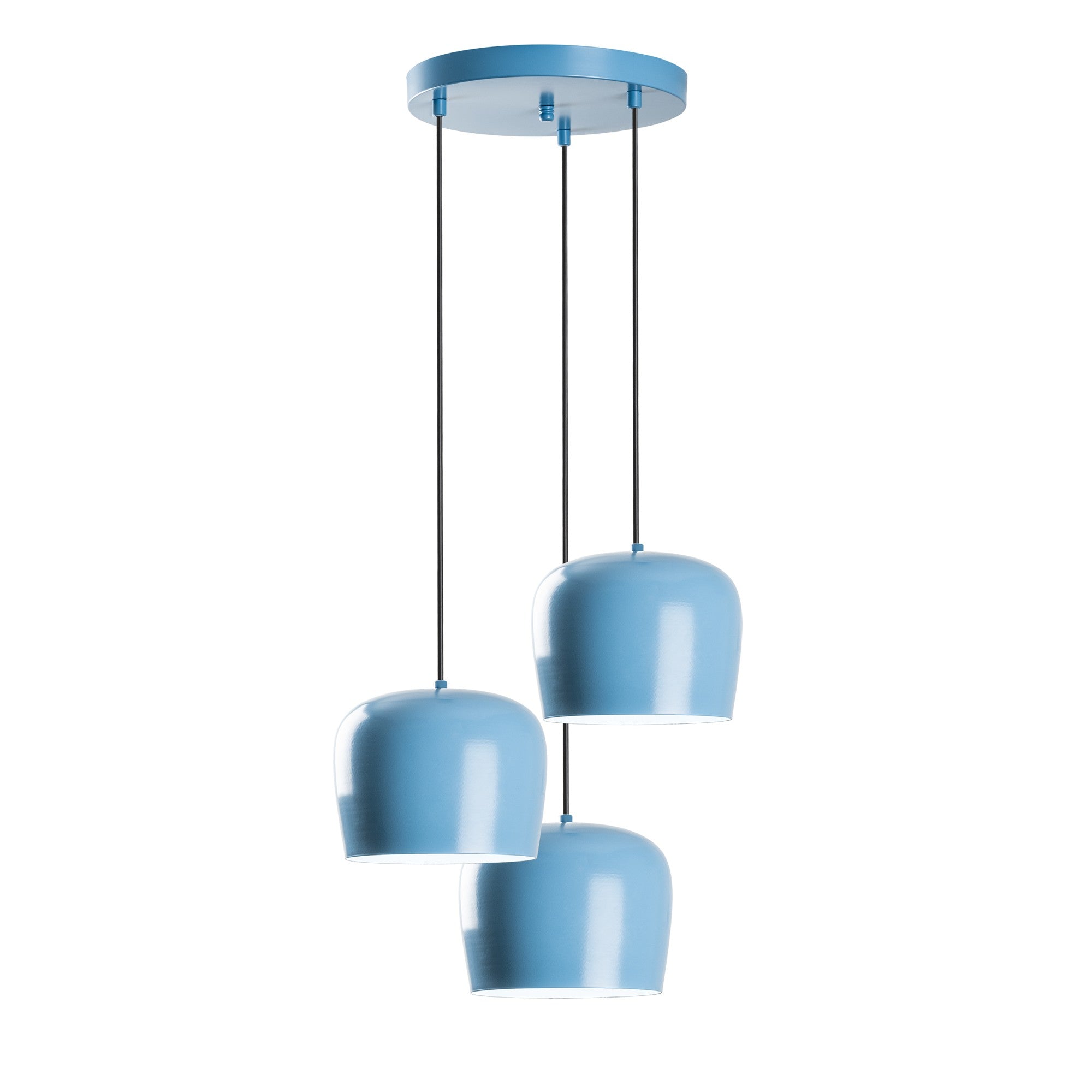 Candeeiro de Teto – 45 cm diâmetro – Azul Claro – Metal