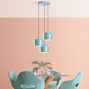 Candeeiro de Teto – 45 cm de diâmetro – Turquesa – Metal