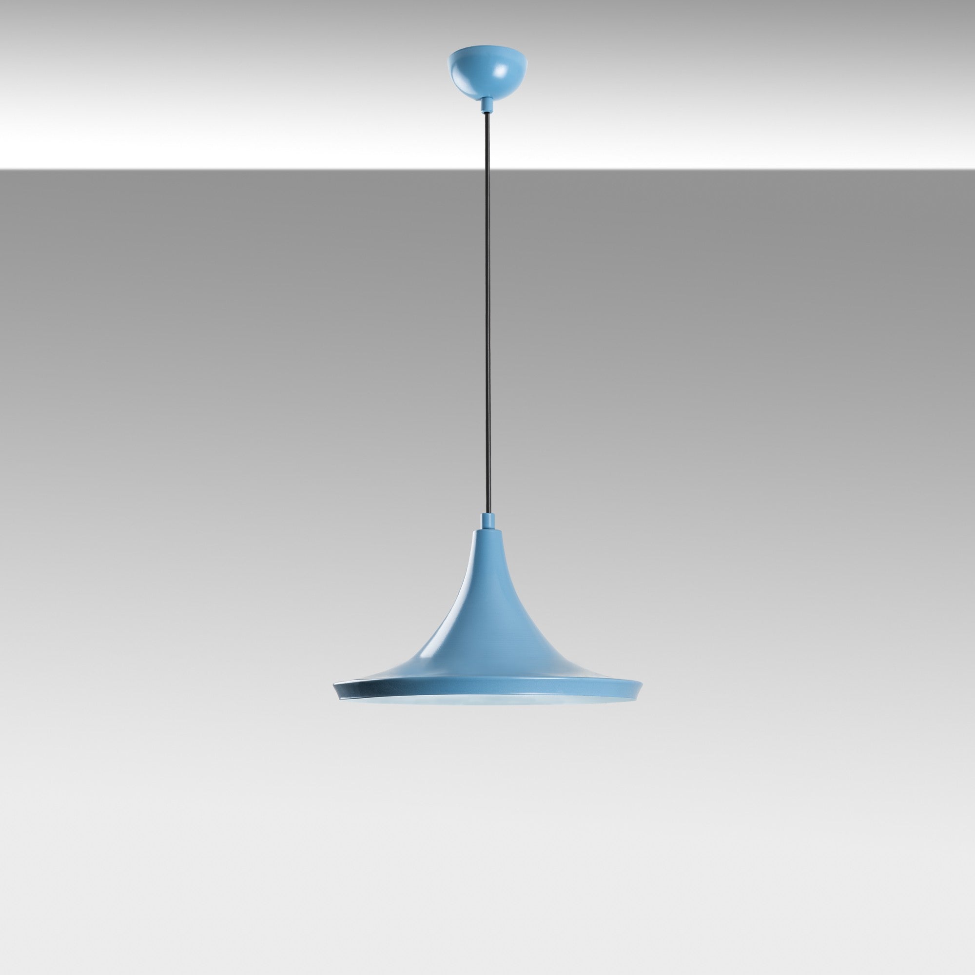 Candeeiro de Teto elegante – 30 a 117 cm – Azul claro – Metal