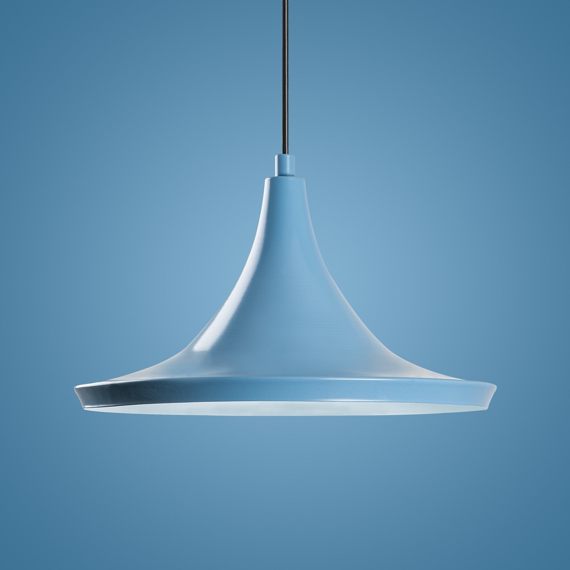 Candeeiro de Teto elegante – 30 a 117 cm – Azul claro – Metal