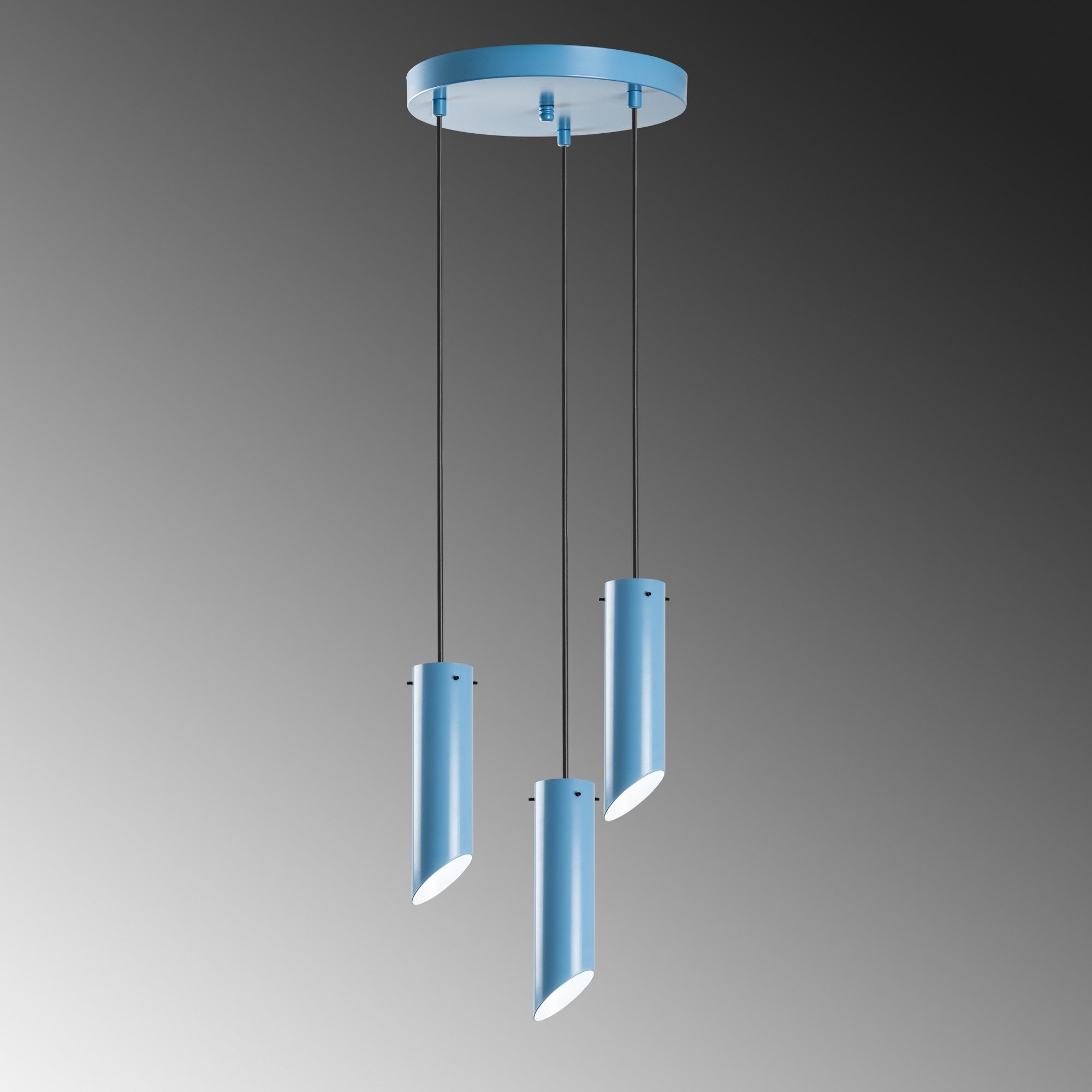 Candeeiro de Teto – 40 cm de diâmetro – azul claro – metal