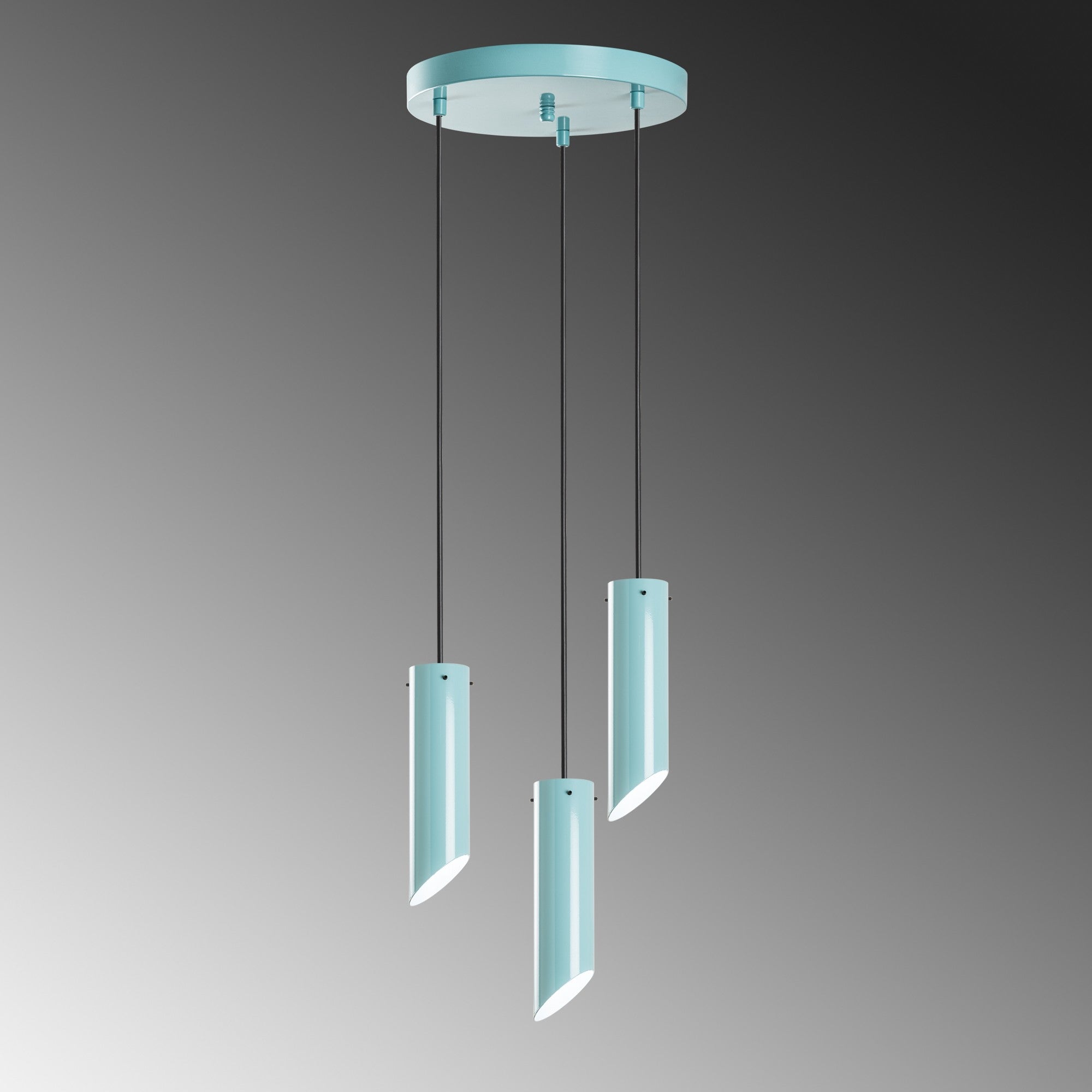 Candeeiro de Teto – 40 cm de diâmetro – turquesa – metal