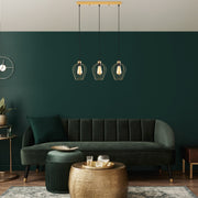 Candeeiro de Teto – 70 x 20 x 115 cm – Dourado – Metal