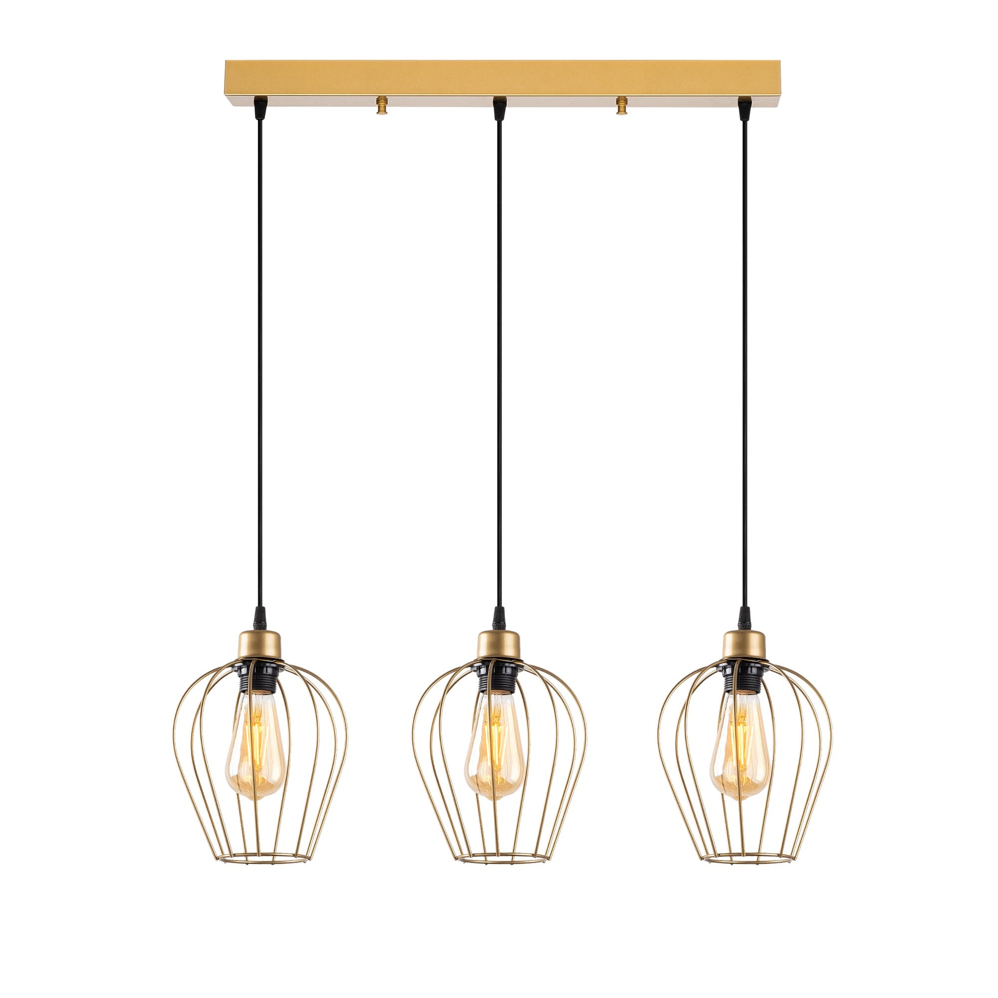 Candeeiro de Teto – 70 x 20 x 115 cm – Dourado – Metal