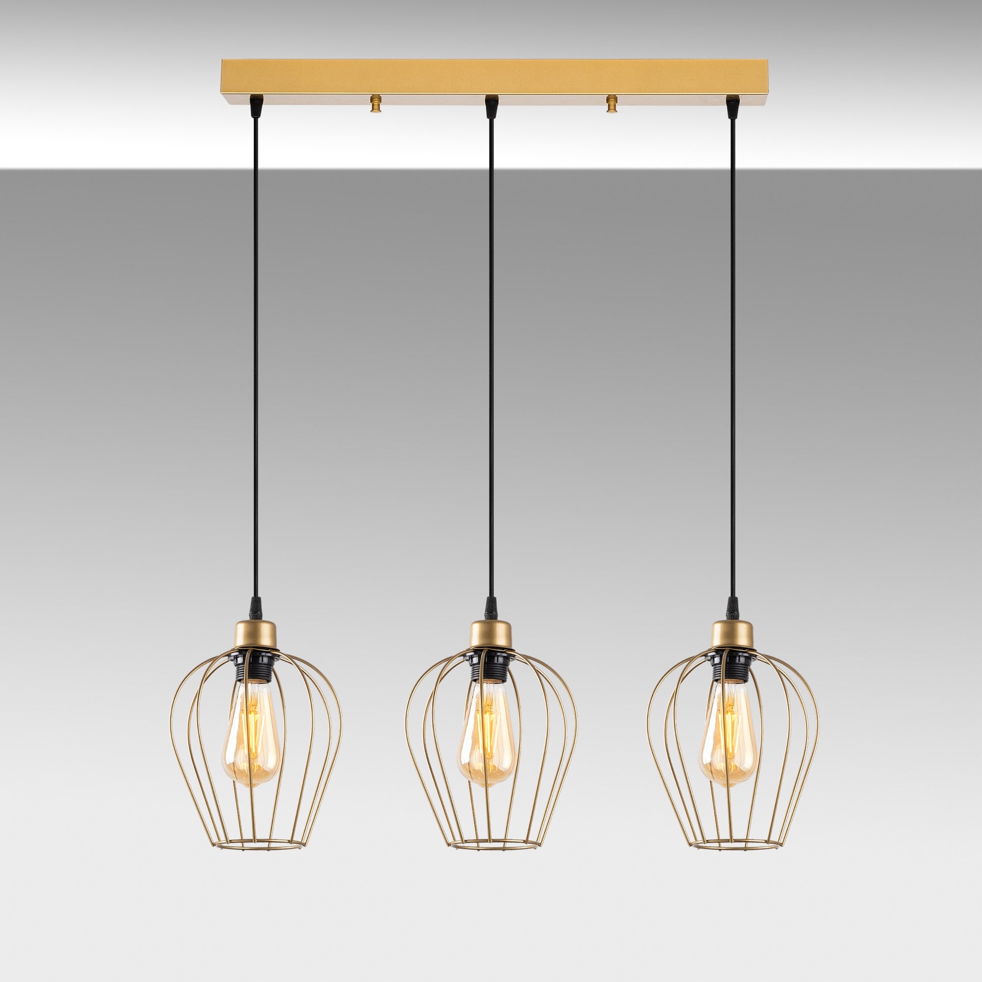 Candeeiro de Teto – 70 x 20 x 115 cm – Dourado – Metal