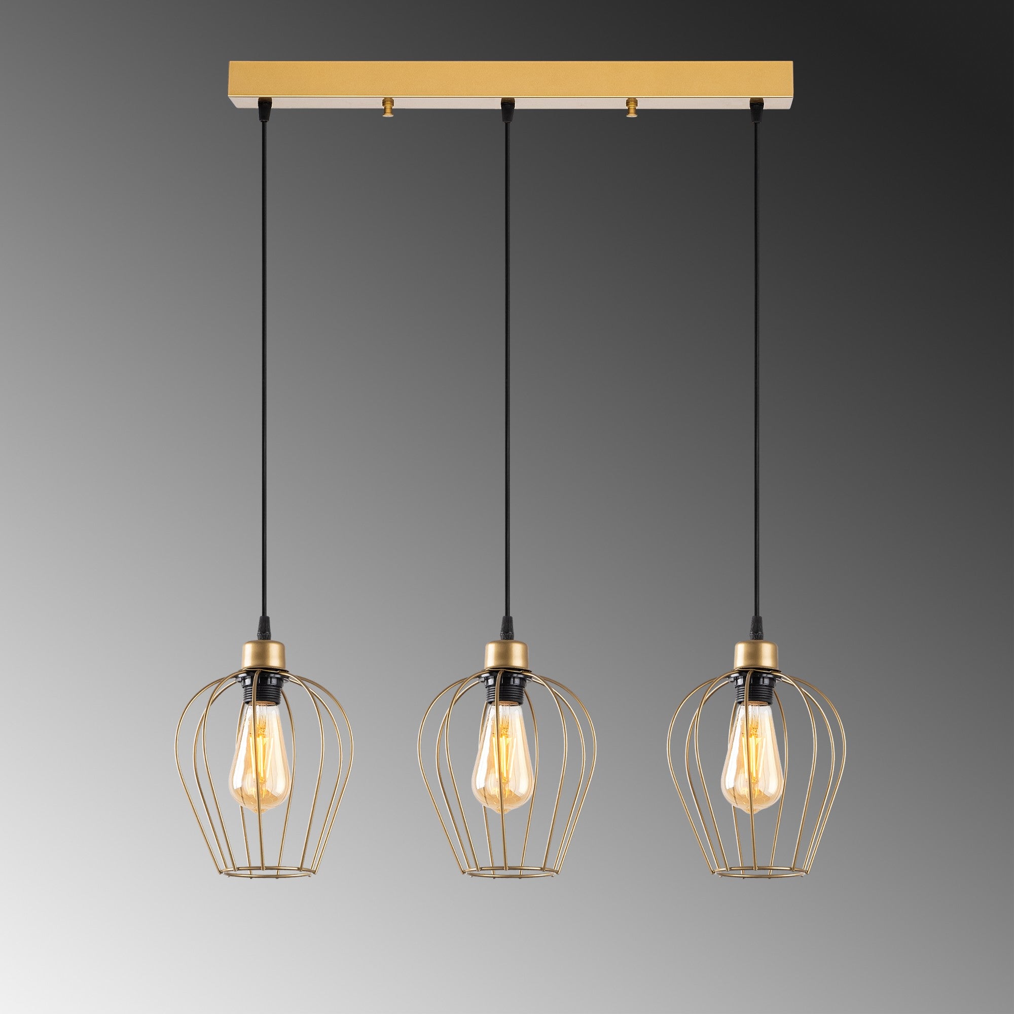 Candeeiro de Teto – 70 x 20 x 115 cm – Dourado – Metal