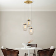 Candeeiro de Teto – 41 x 41 x 115 cm – Dourado – Metálico