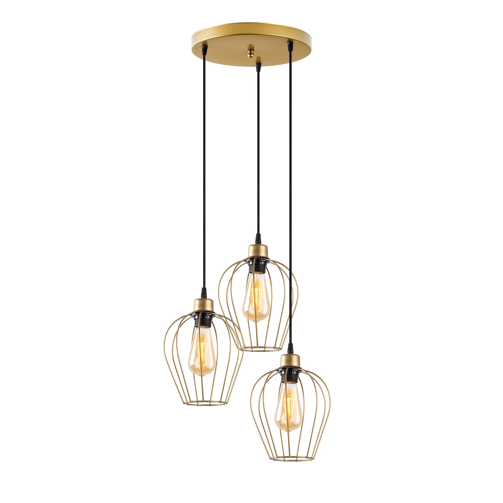 Candeeiro de Teto – 41 x 41 x 115 cm – Dourado – Metálico