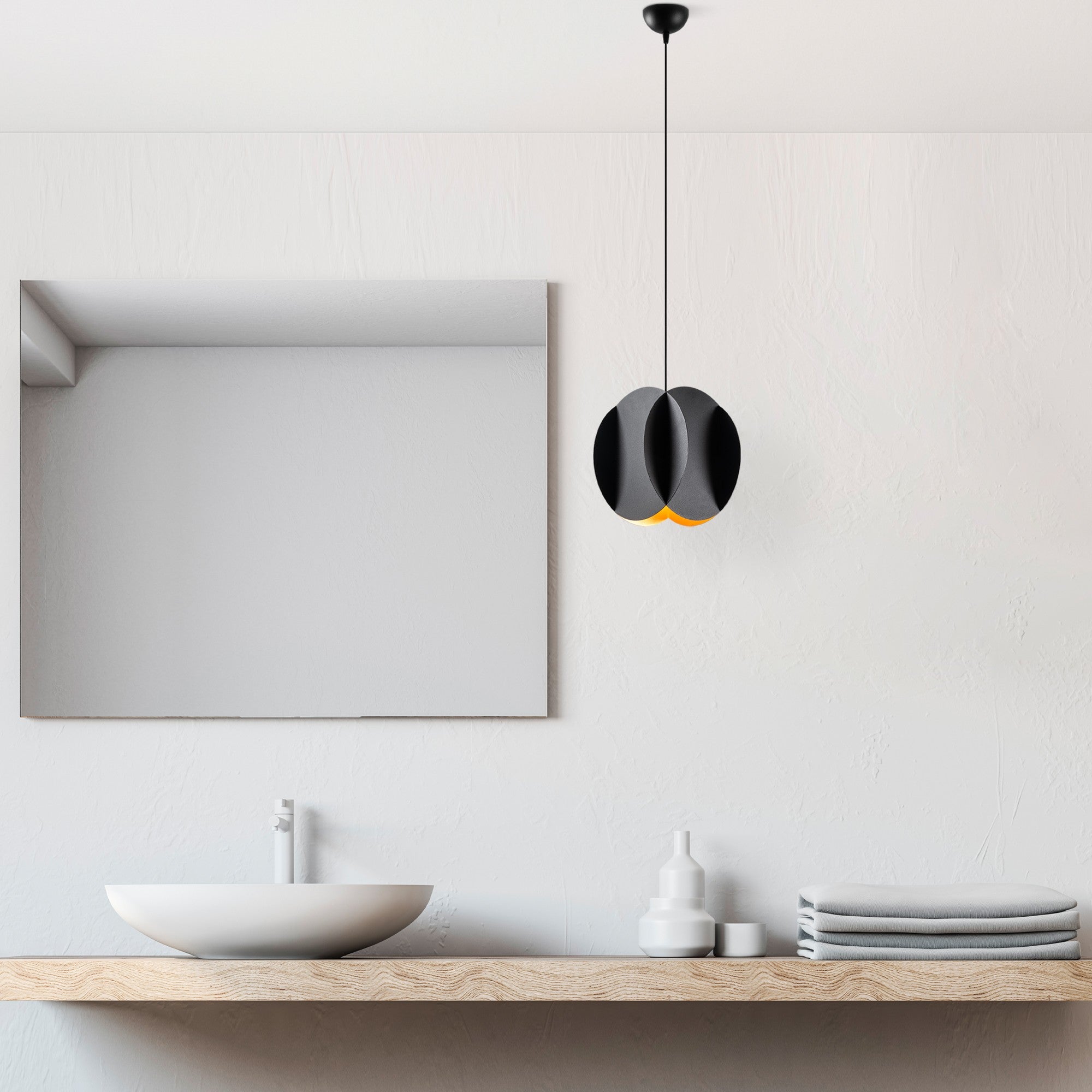 Candeeiro de Teto – 25 cm – Preto – Metal