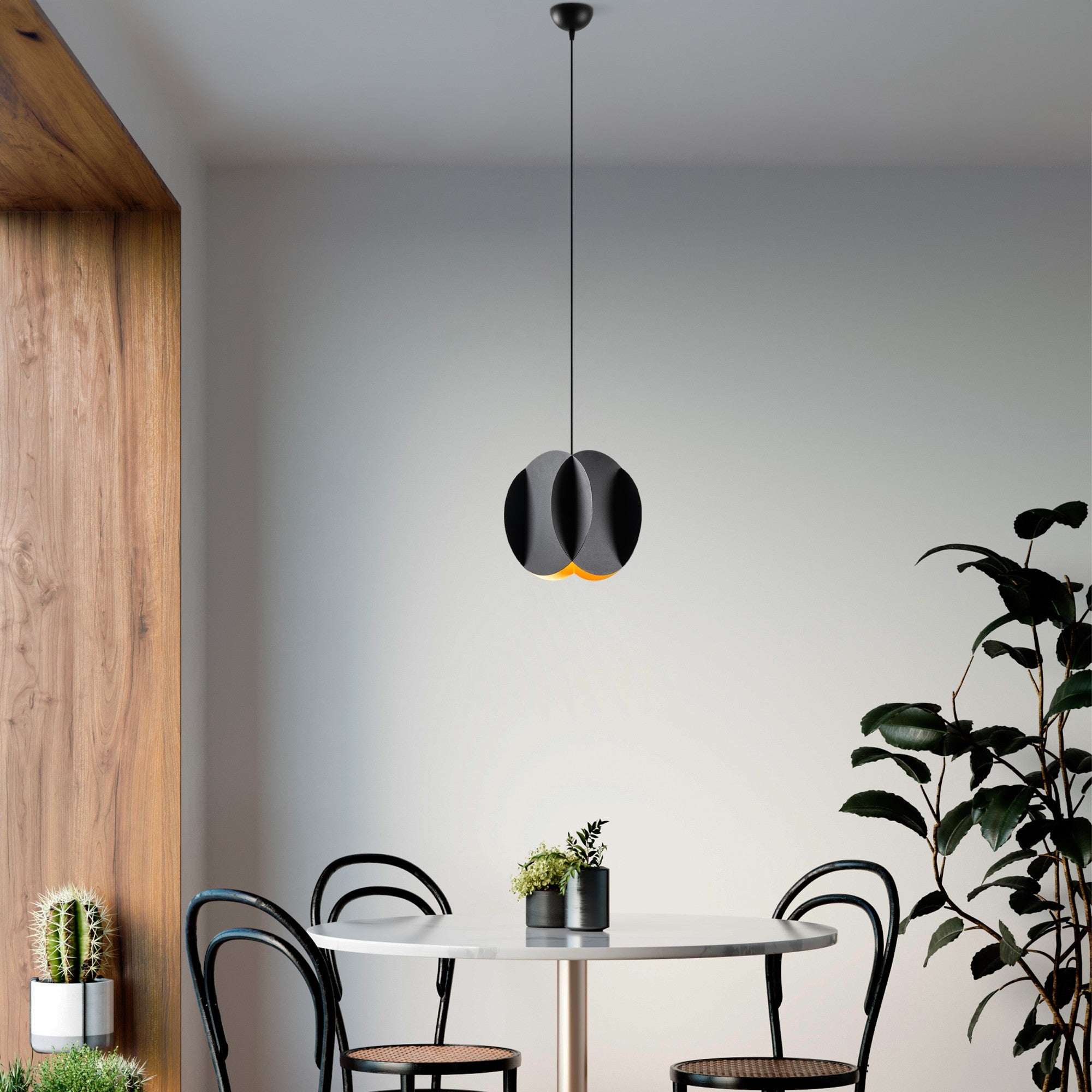 Candeeiro de Teto – 25 cm – Preto – Metal