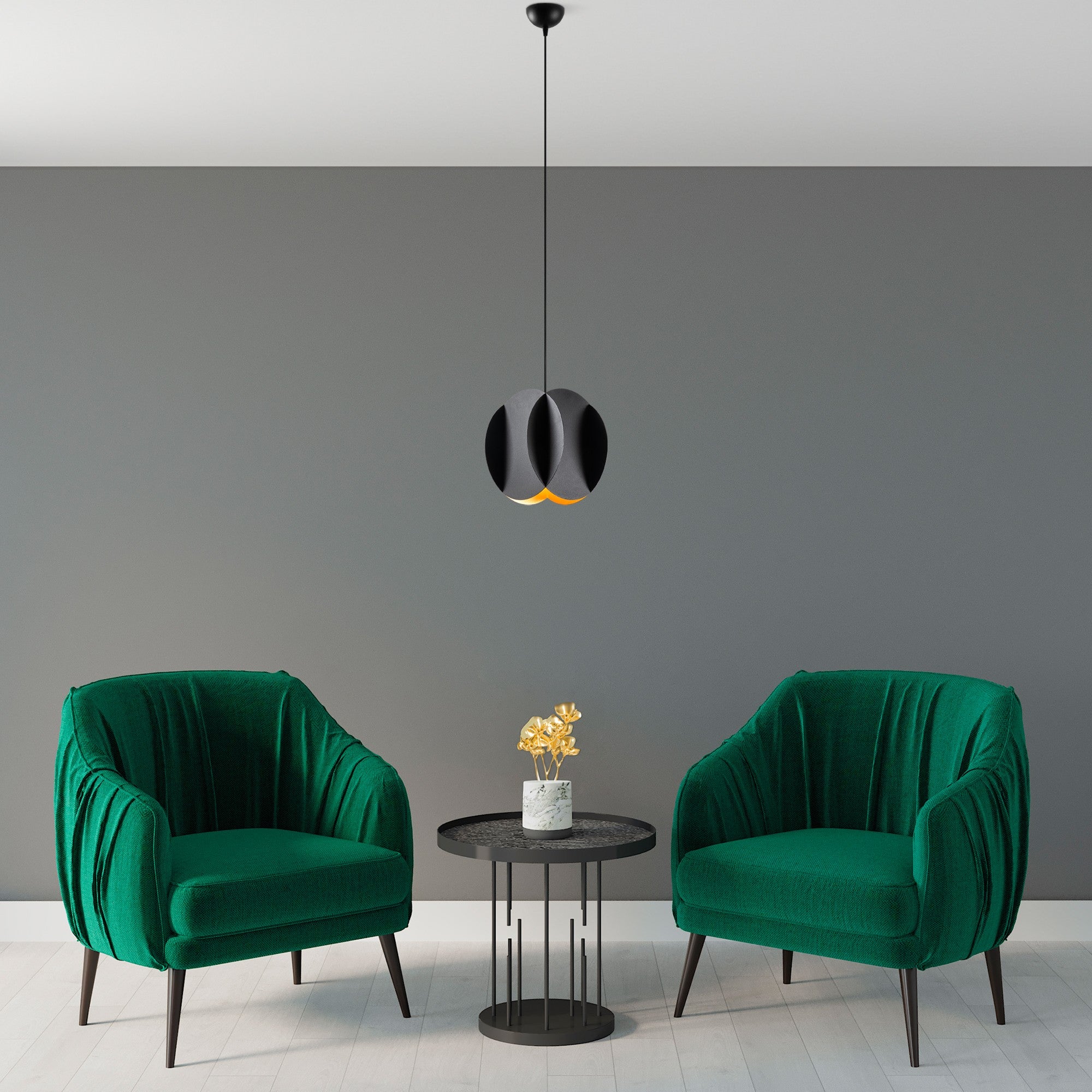 Candeeiro de Teto – 25 cm – Preto – Metal