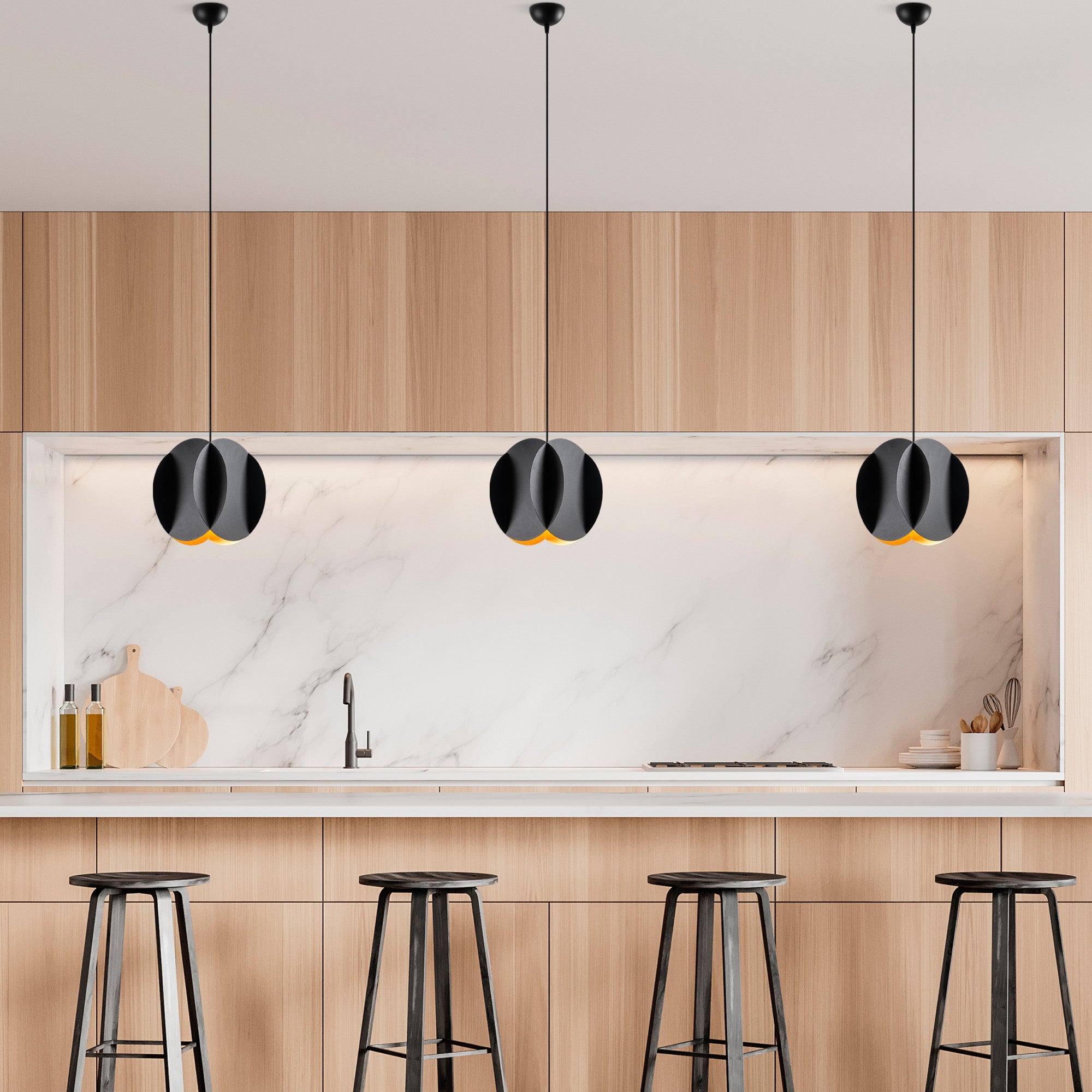 Candeeiro de Teto – 25 cm – Preto – Metal