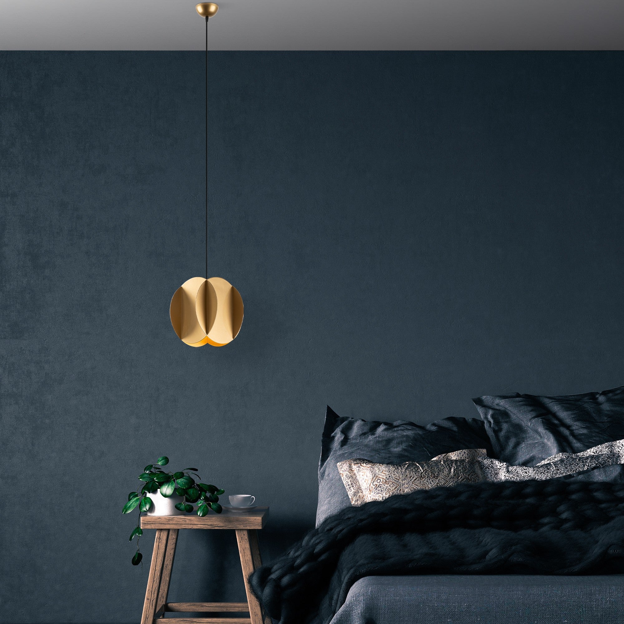 Candeeiro de Teto – Altura ajustável 40-115 cm – Dourado – Metálico