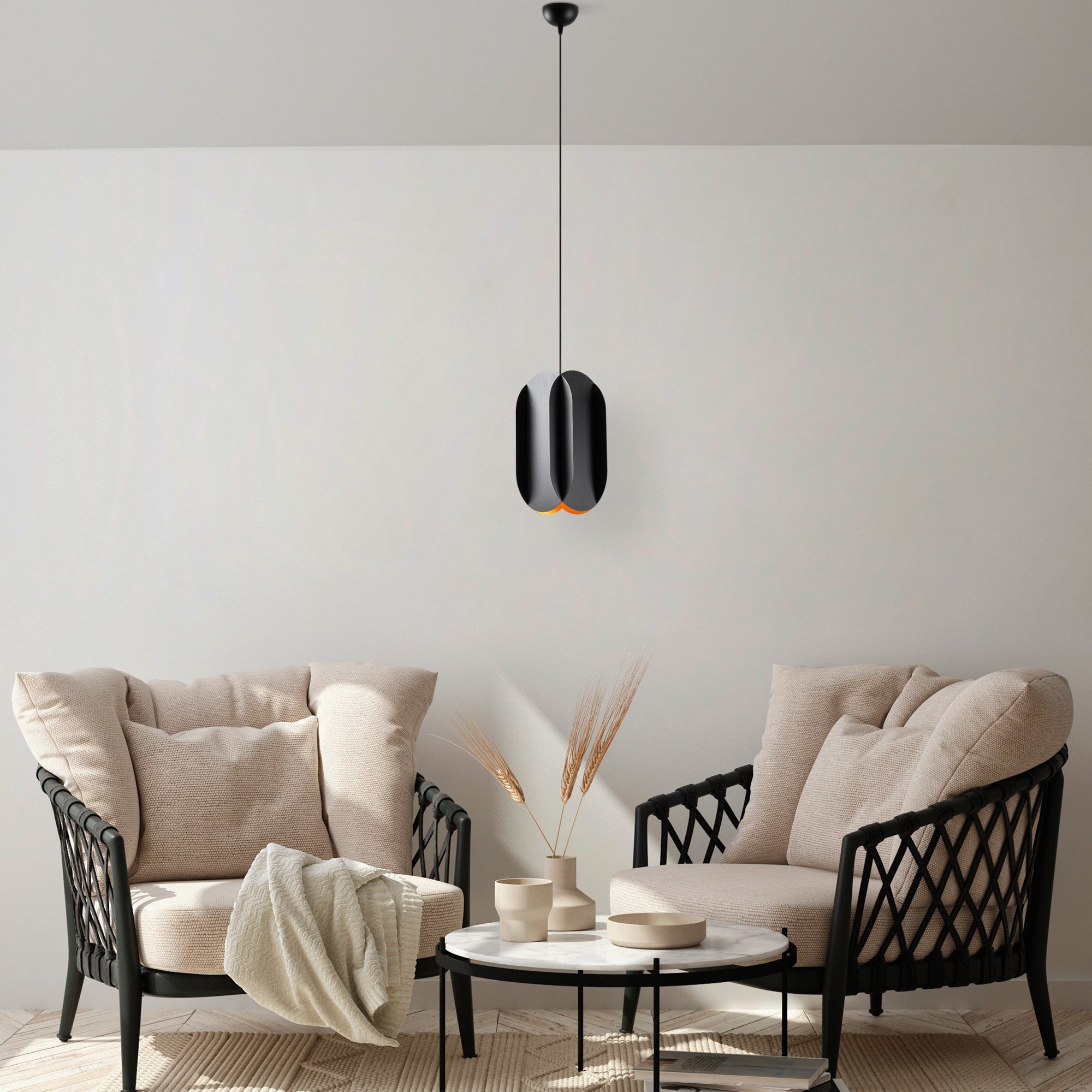 Candeeiro de Teto – 40-115 cm – Preto – Metálico