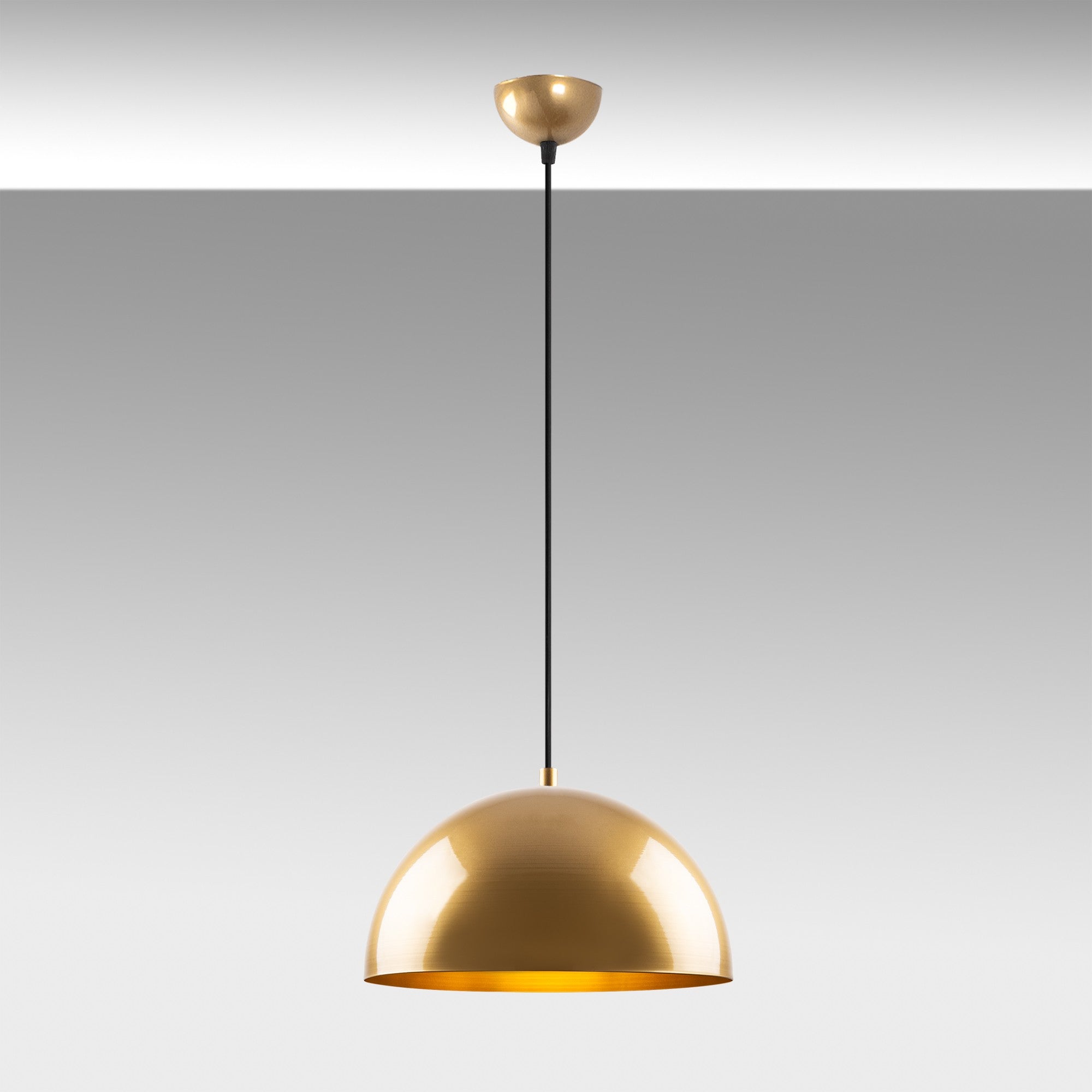 Candeeiro de Teto – 30 x 30 x 111 cm – Dourado – Metálico