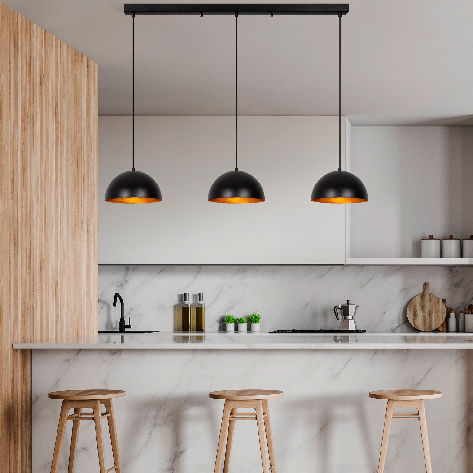 Candeeiro de Teto – 140 x 30 x 111 cm – Preto – Metal