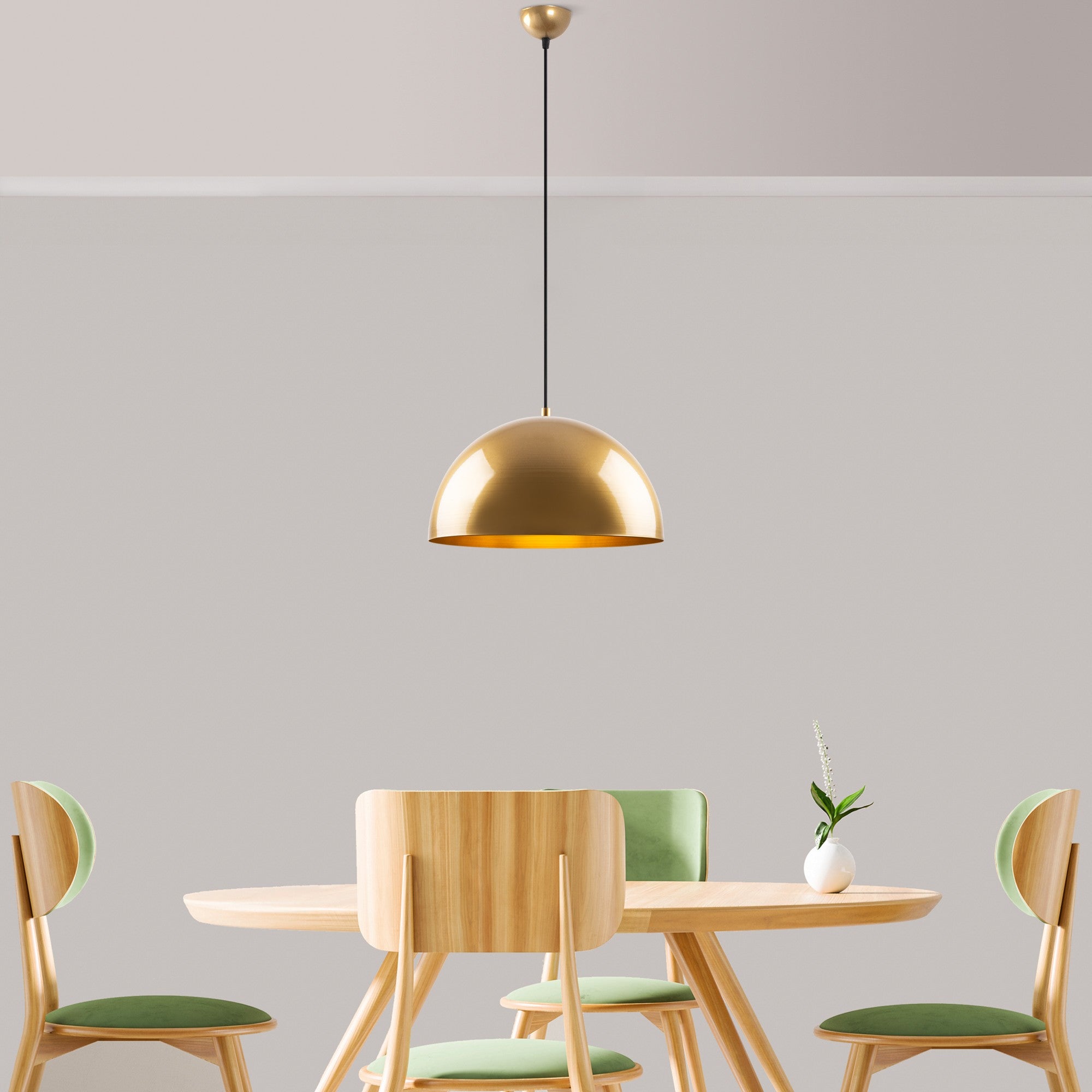 Candeeiro de Teto – 40 x 40 x 116 cm – Dourado – Metal