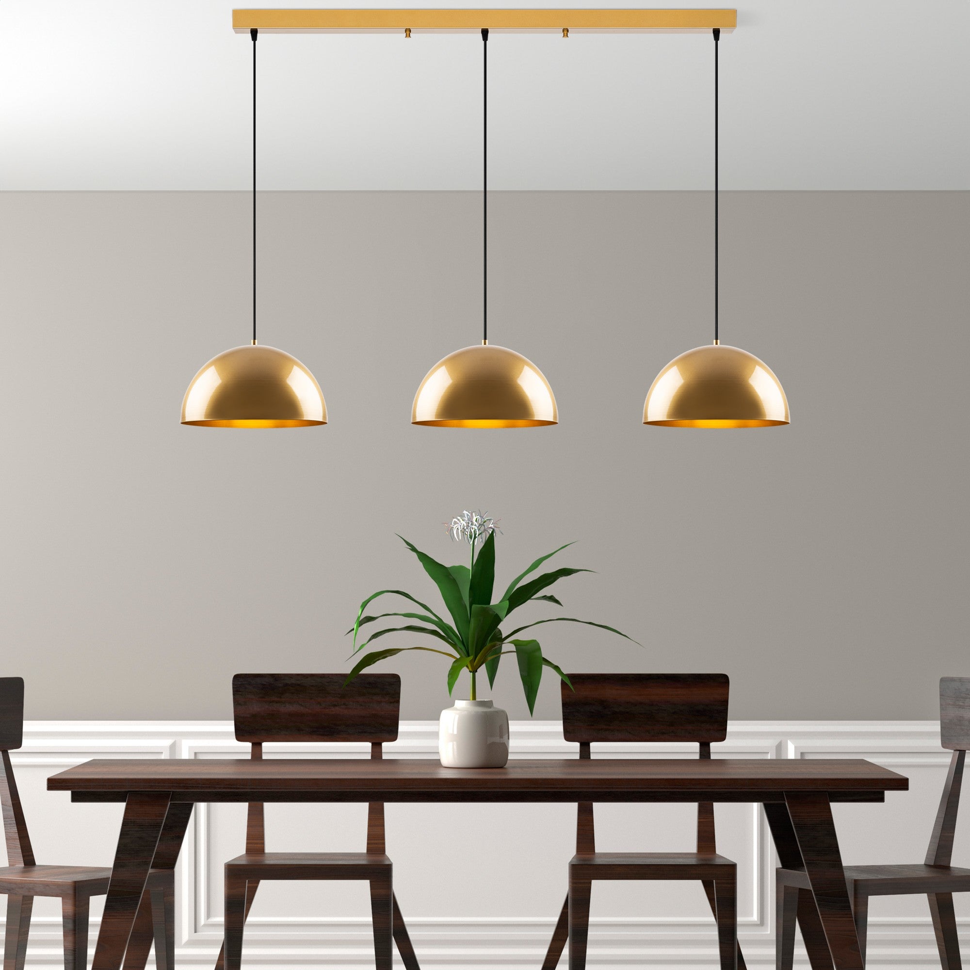 Candeeiro de Teto – 145 x 40 x 116 cm – Dourado – Metal