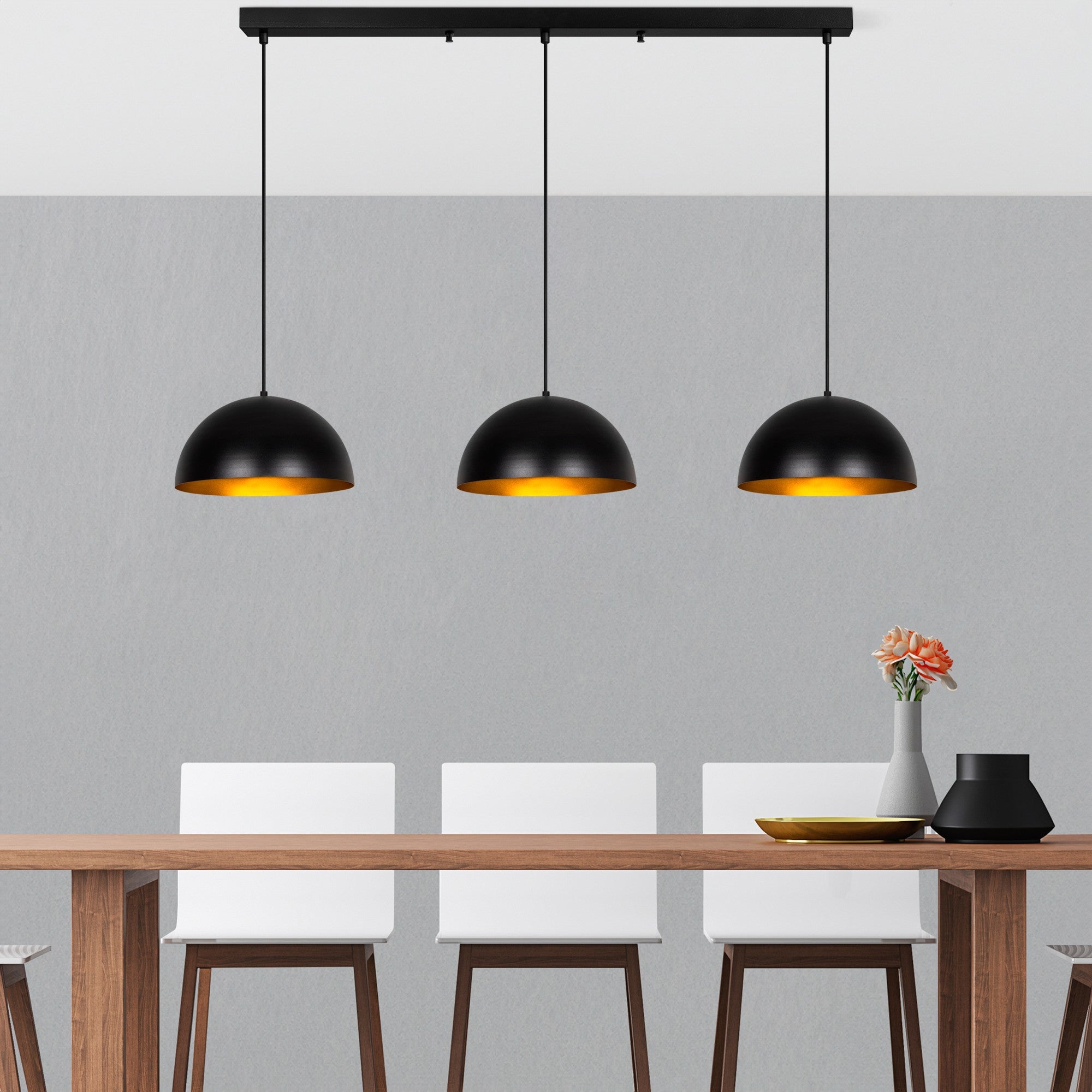 Candeeiro de Teto – 145 x 40 x 116 cm – Preto – Metálico