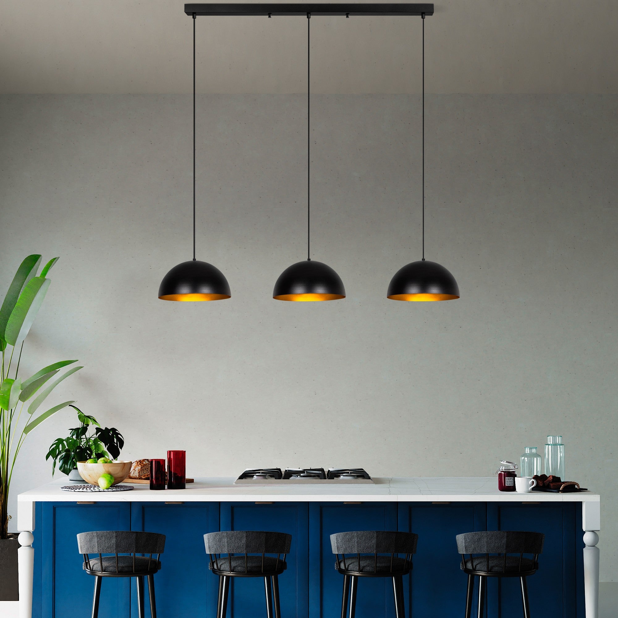 Candeeiro de Teto – 145 x 40 x 116 cm – Preto – Metálico