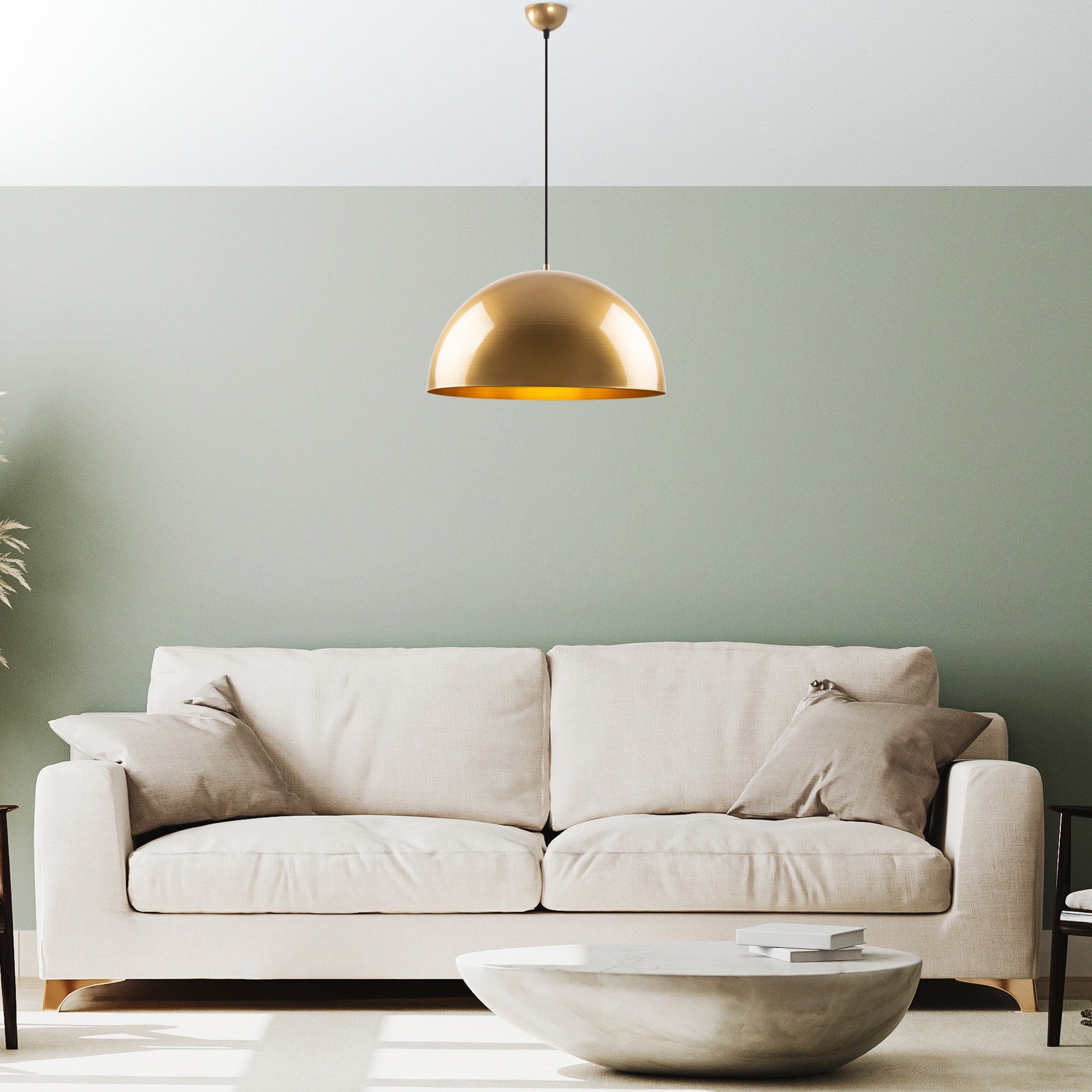 Candeeiro de Teto – 50 x 50 x 121 cm – Dourado – Metal