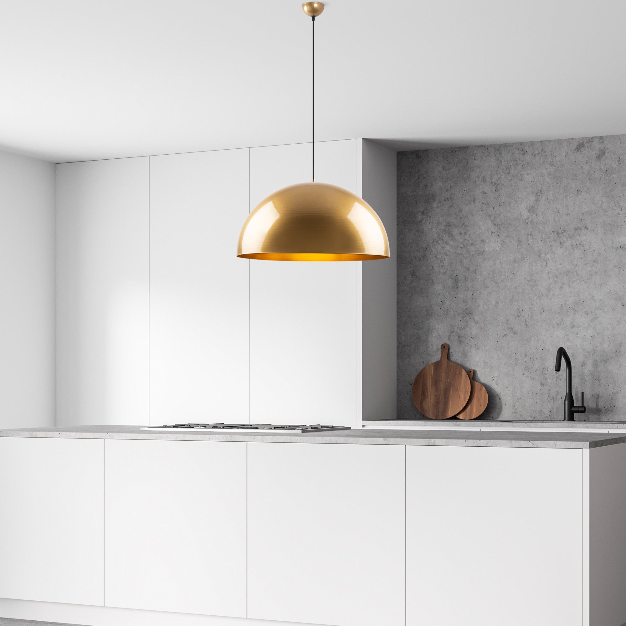 Candeeiro de Teto – 60 x 60 x 126 cm – Dourado – Metal