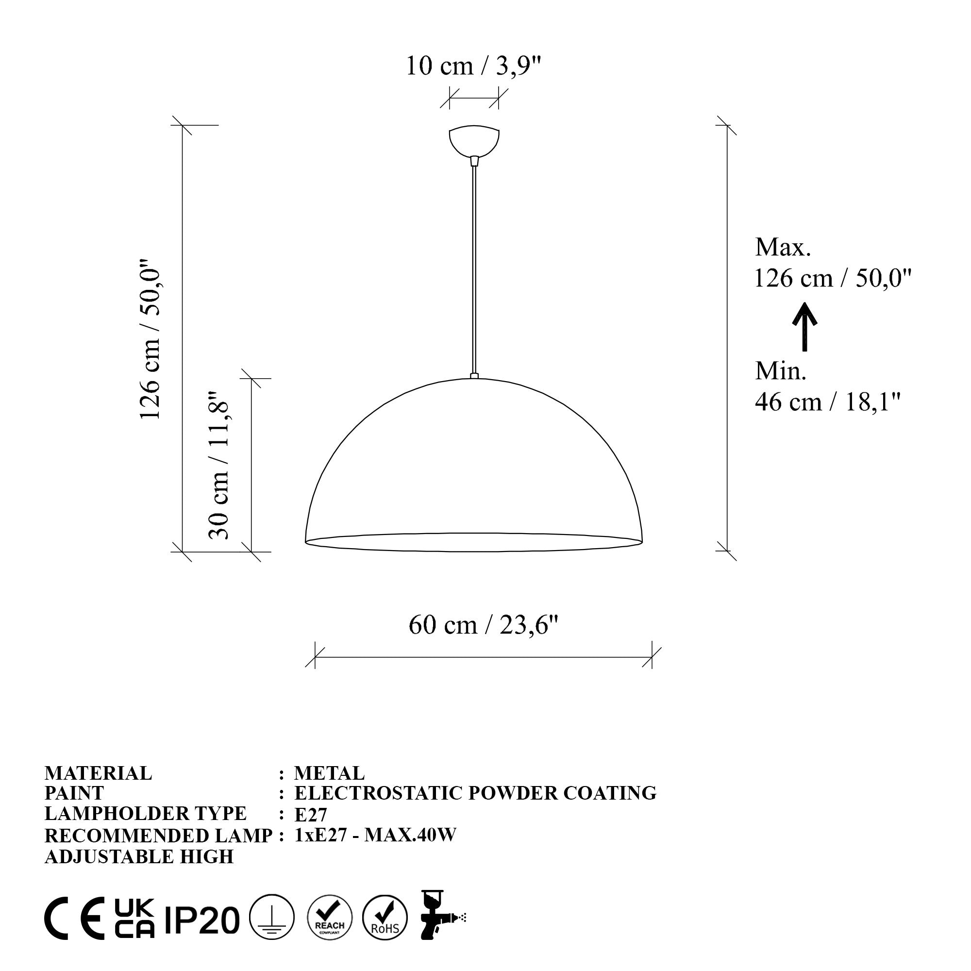 Candeeiro de Teto – 60 x 60 x 126 cm – Dourado – Metal