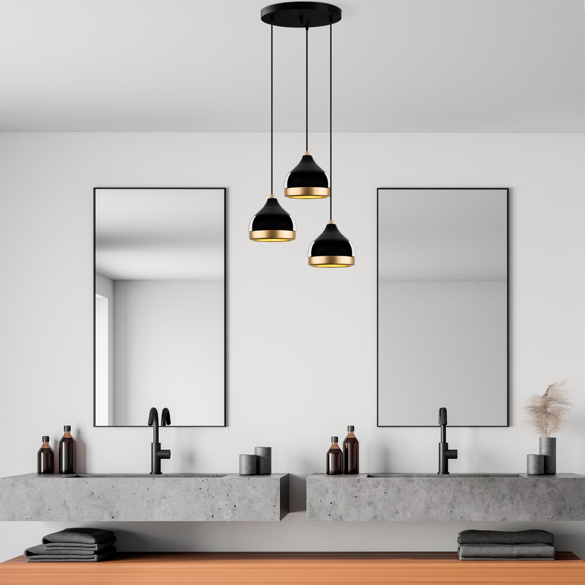 Candeeiro de Teto – 37 x 37 x 111 cm – Preto – Metálico