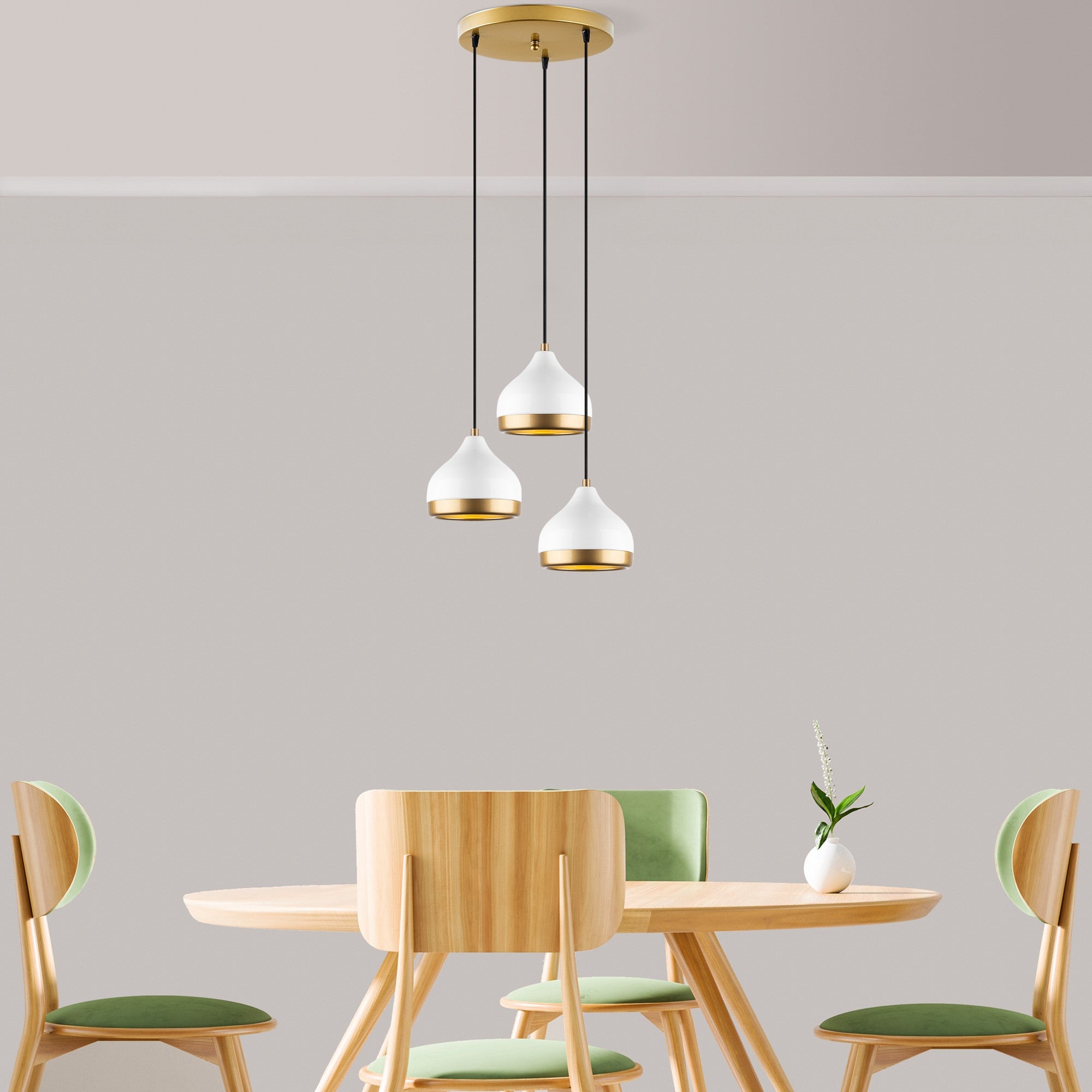 Candeeiro de Teto – 37 x 17 x 111 cm – Branco – Metal