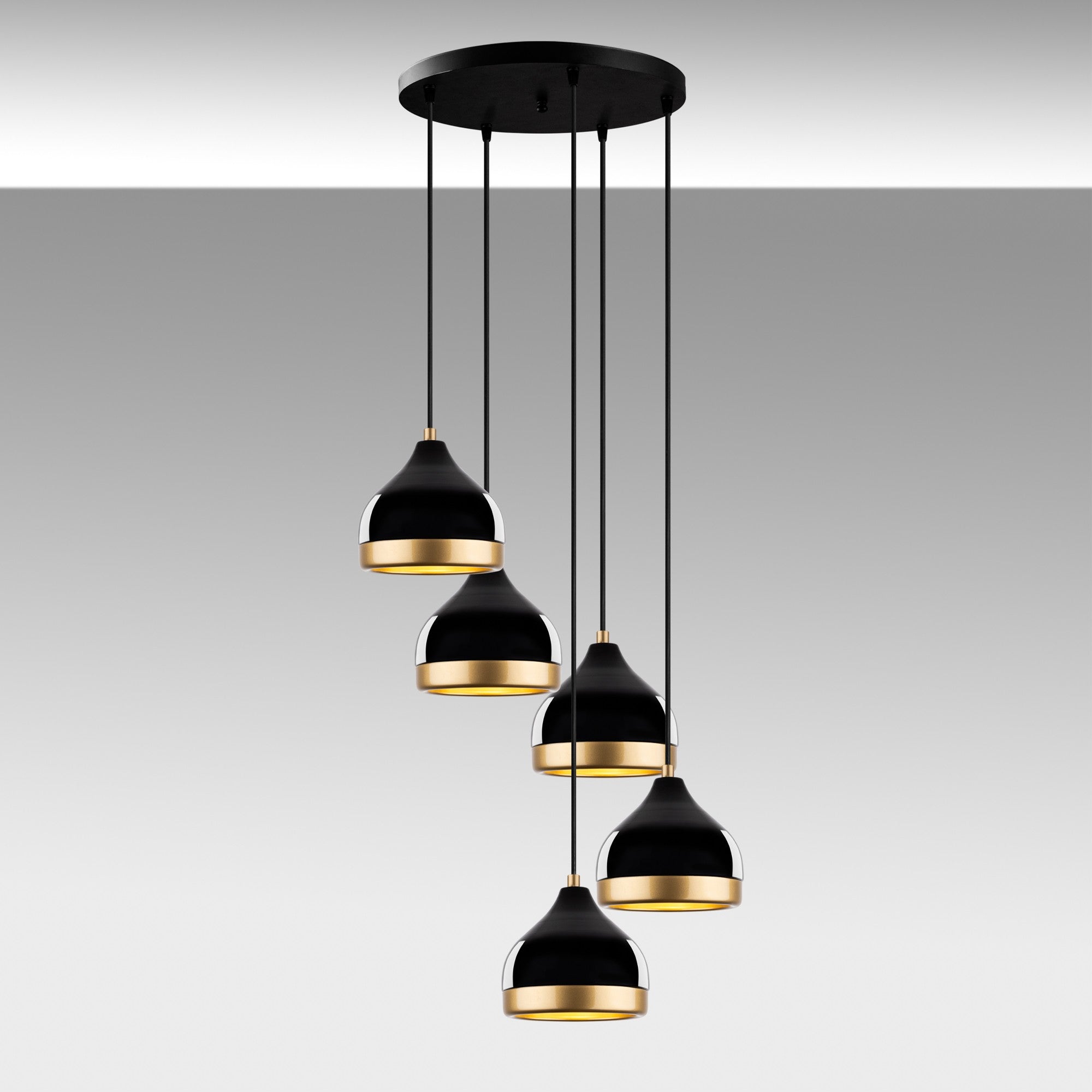 Candeeiro de Teto – 43 x 43 x 111 cm – Preto – Metal