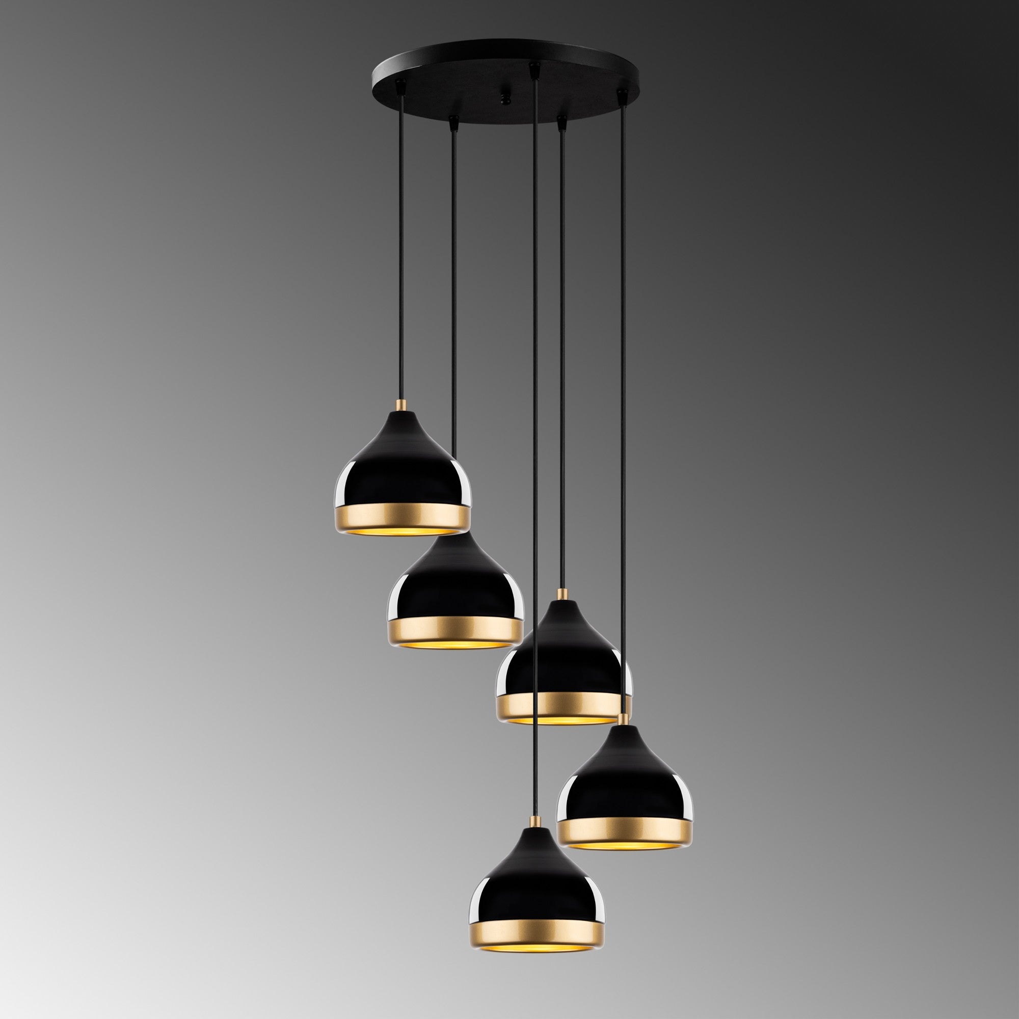 Candeeiro de Teto – 43 x 43 x 111 cm – Preto – Metal