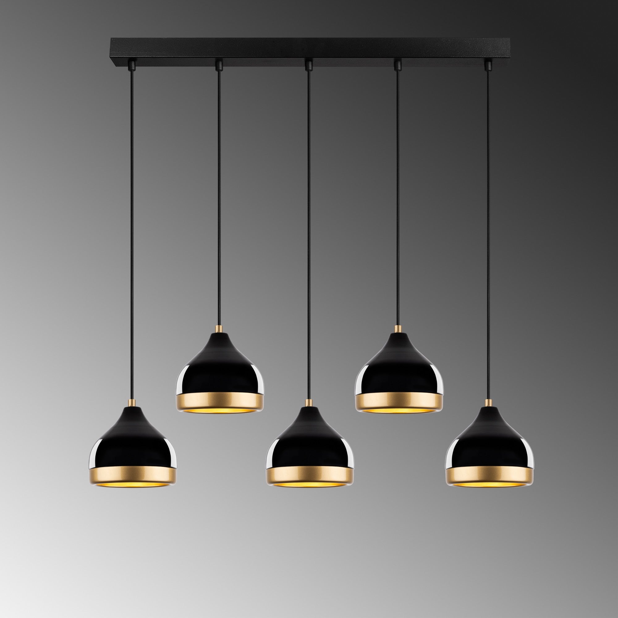 Candeeiro de Teto – 90 x 17 x 111 cm – Preto – Metal